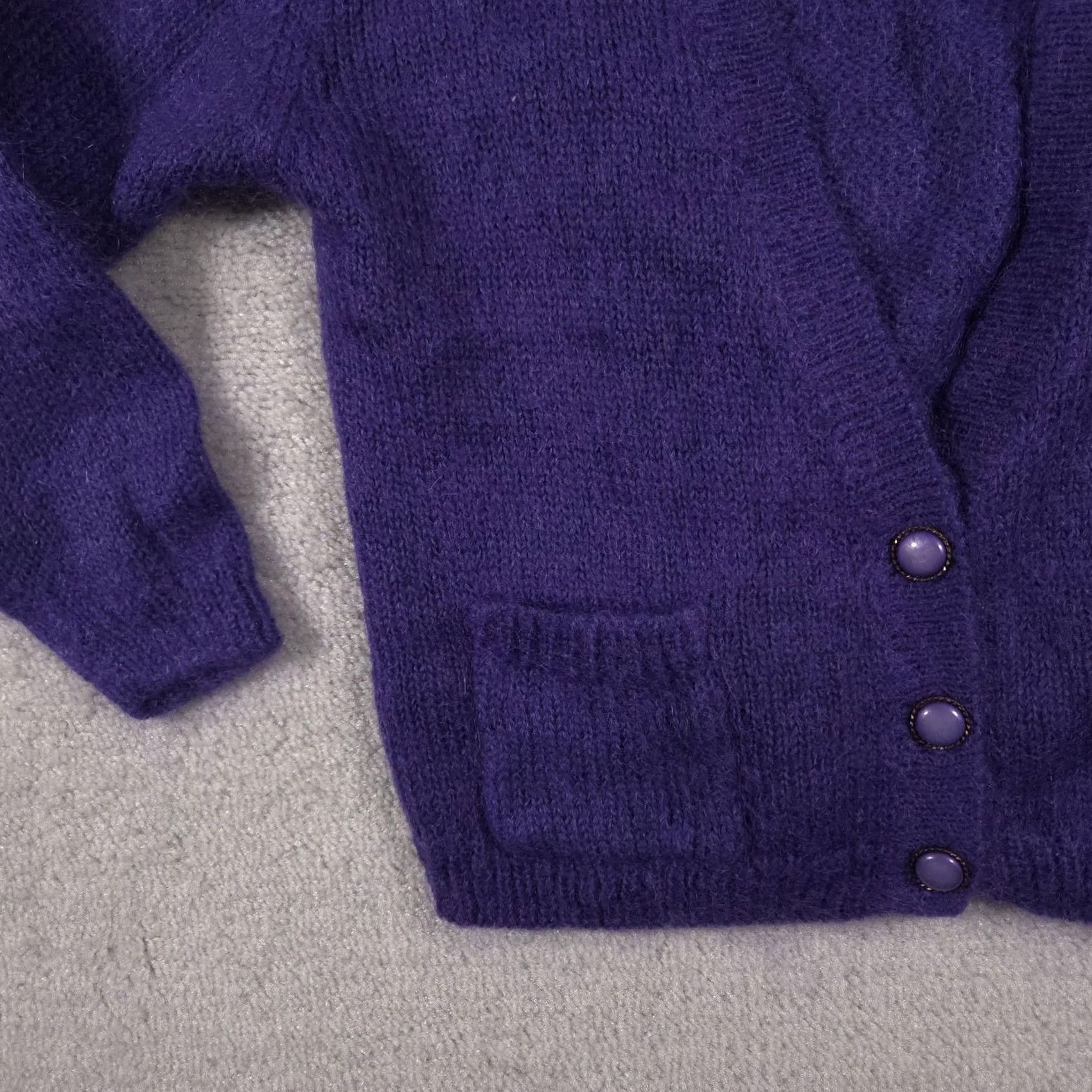 Vintage VINTAGE Bramble Lane Cardigan Sweater Womens Small Purple Mohair Blend 80s Size S / US 4 / IT 40 - 5 Thumbnail