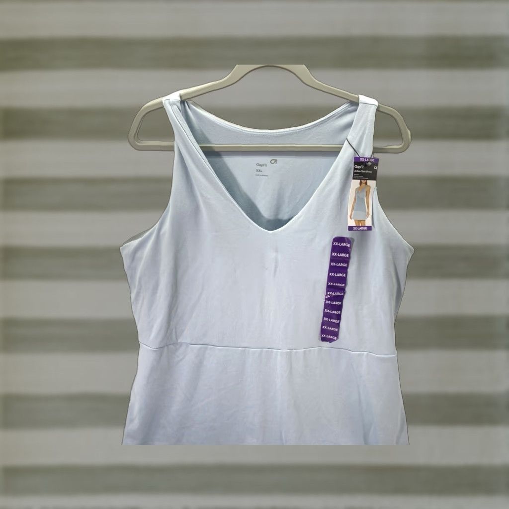 Gap Gap Fit Active Tank Dress Women 2XL Blue Stretch Shelf Bra Inner Shorts NWT Tank Dress Women 2XL Blue Stretch NWT Size 40" / US 18 - 1 Thumbnail