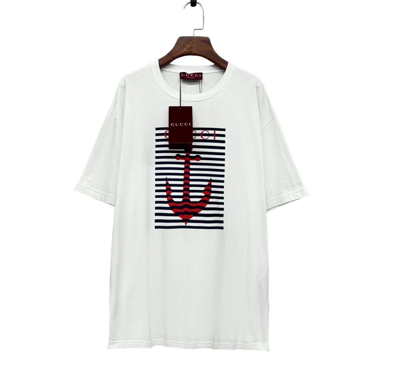 Gucci Gucci Anchor Logo Striped T-Shirt Size XL Size US XL / EU 56 / 4 - 1 Thumbnail