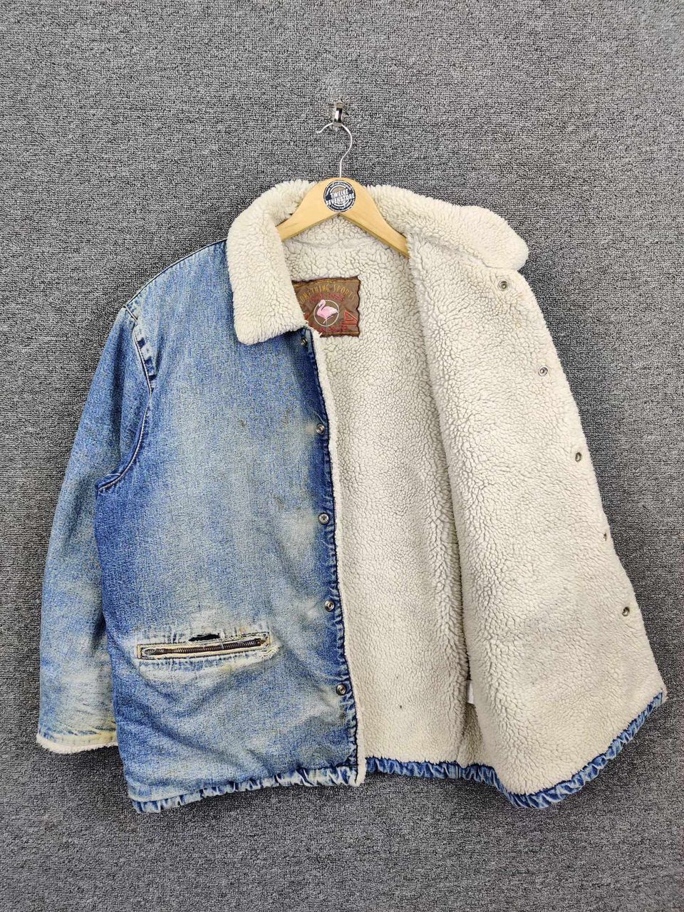 Edwin Vintage 90s Edwin Sherpa Denim Jacket Size US M / EU 48-50 / 2 - 7 Thumbnail
