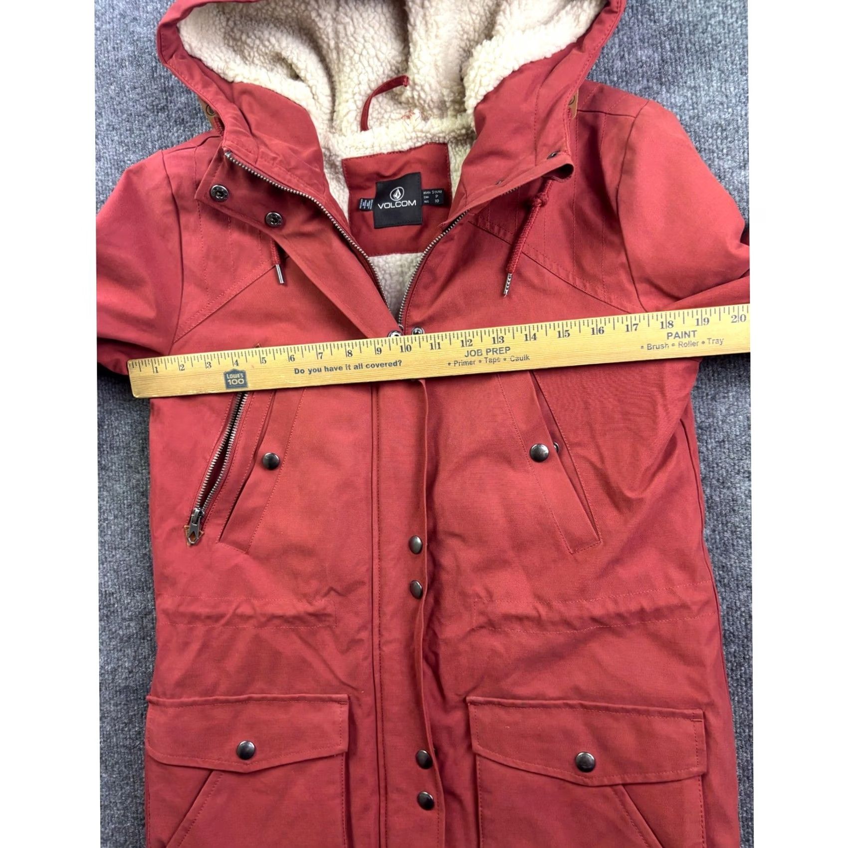 Volcom VINTAGE Volcom Parka Jacket Womens S Red Sherpa Lined Hooded Water Resistant 62670 Size S / US 4 / IT 40 - 4 Thumbnail