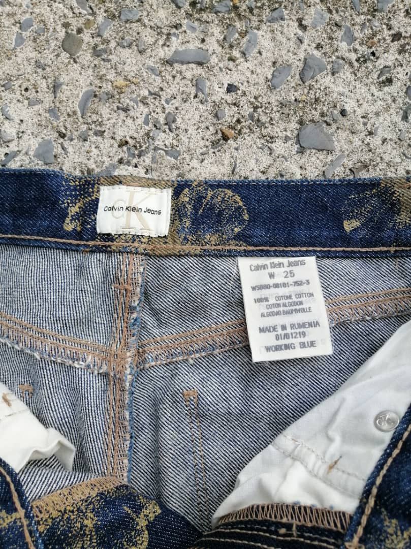 Calvin Klein Calvin Klein Working Blue Flowers Printed Bootcut Denim Jean Size 25" / US 0 / IT 36 - 3 Thumbnail