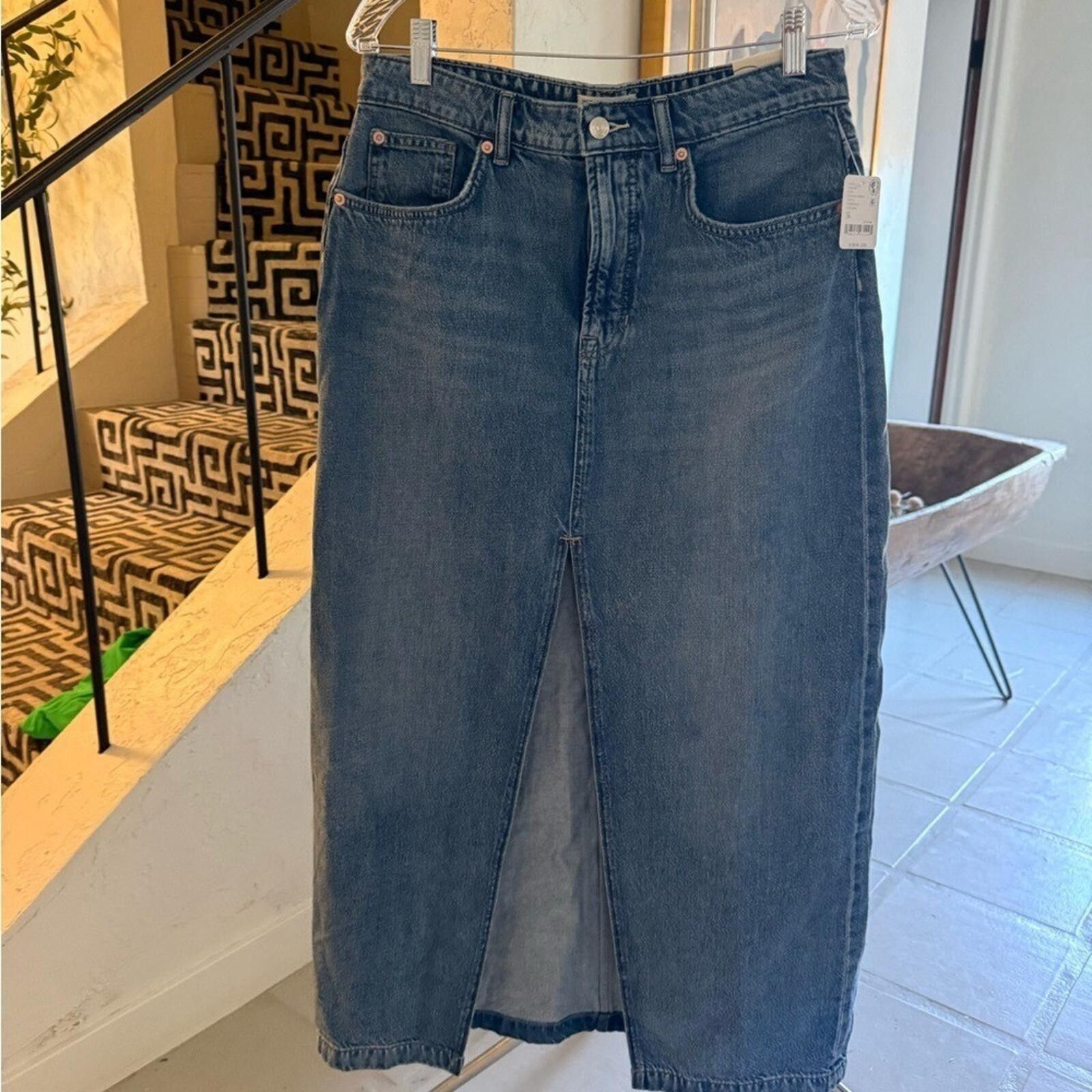 Free People Free People $128 We The Free Maxi Denim Skirt Size 30 NWT Size 30" / US 8 / IT 44 - 5 Thumbnail