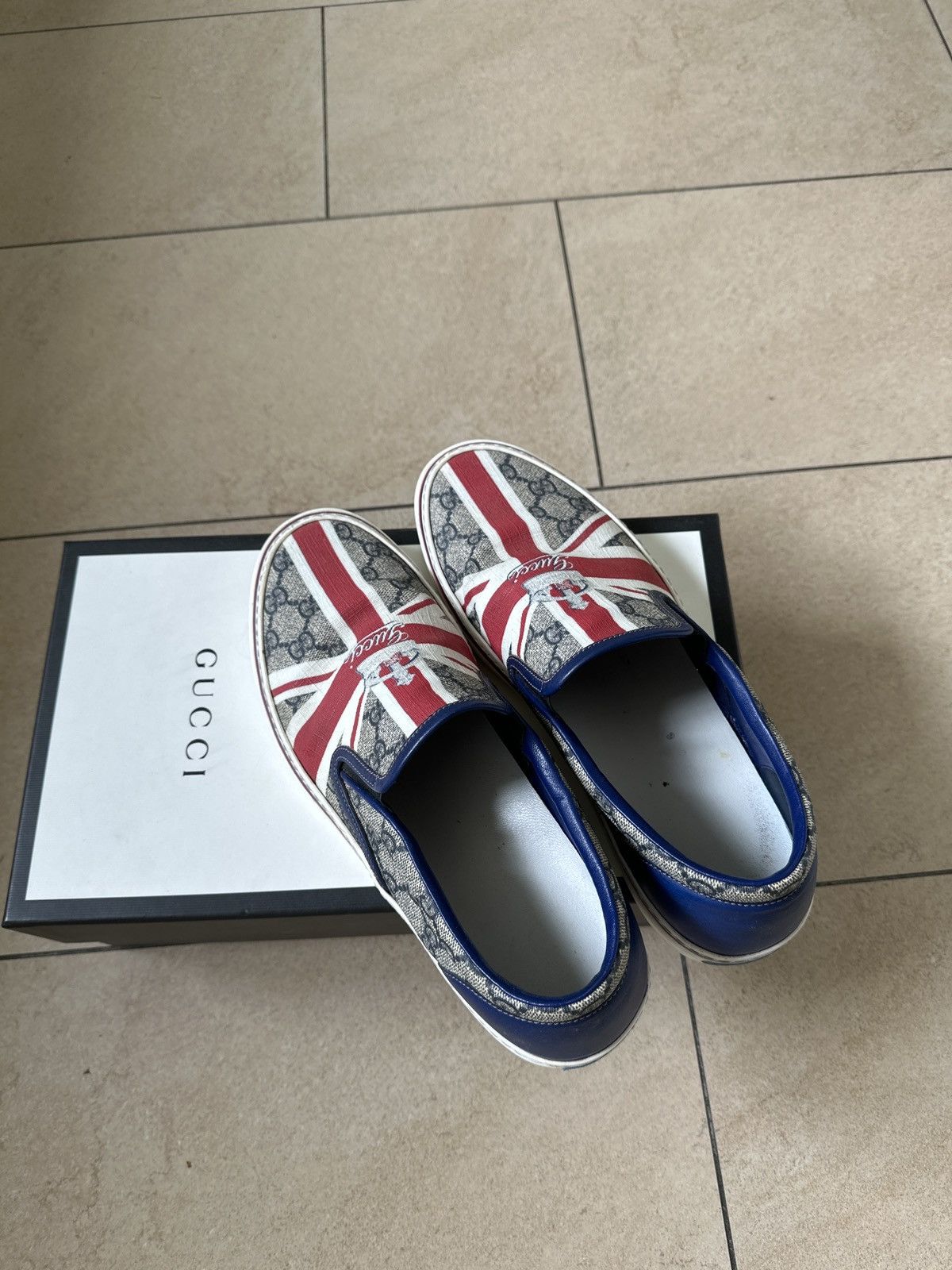 Gucci Gucci Monogram Exclusive Slip-Ons Union Jack Sloaney Size US 10.5 / EU 43-44 - 4 Thumbnail