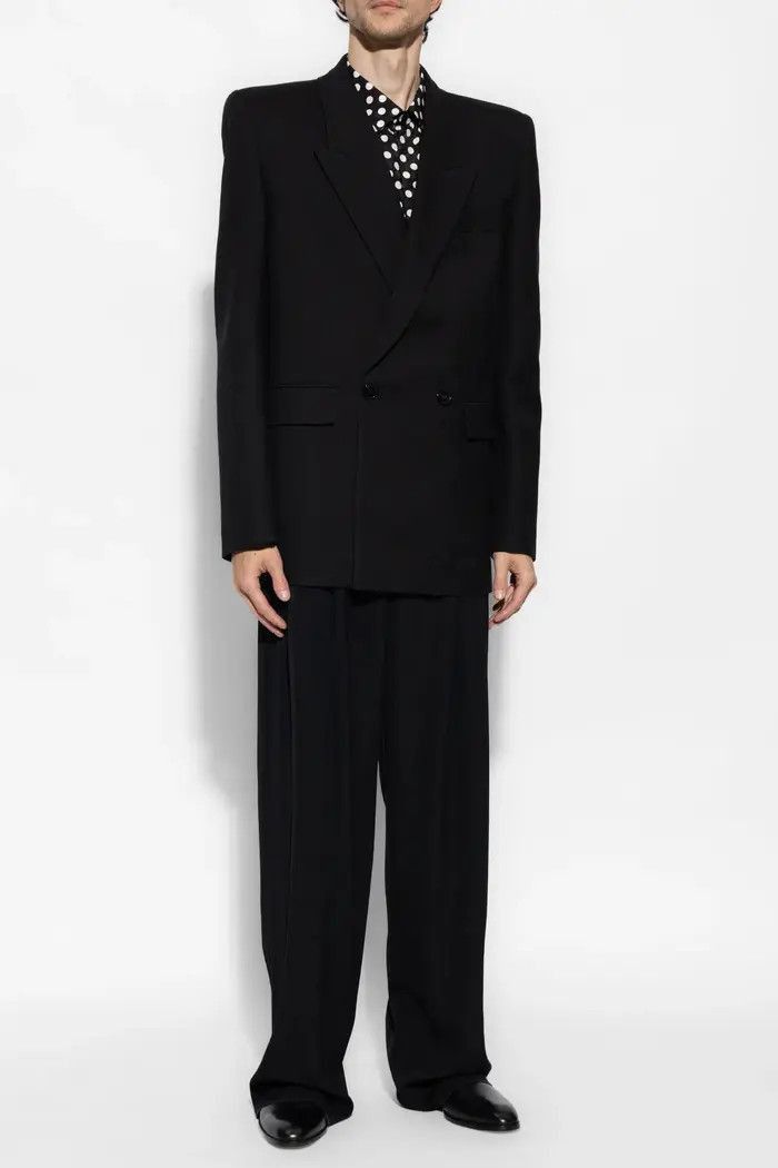 Saint Laurent Paris o1bcso1str0125 Oversized Jacket In Wool in Black Size US M / EU 48-50 / 2 - 2 Thumbnail