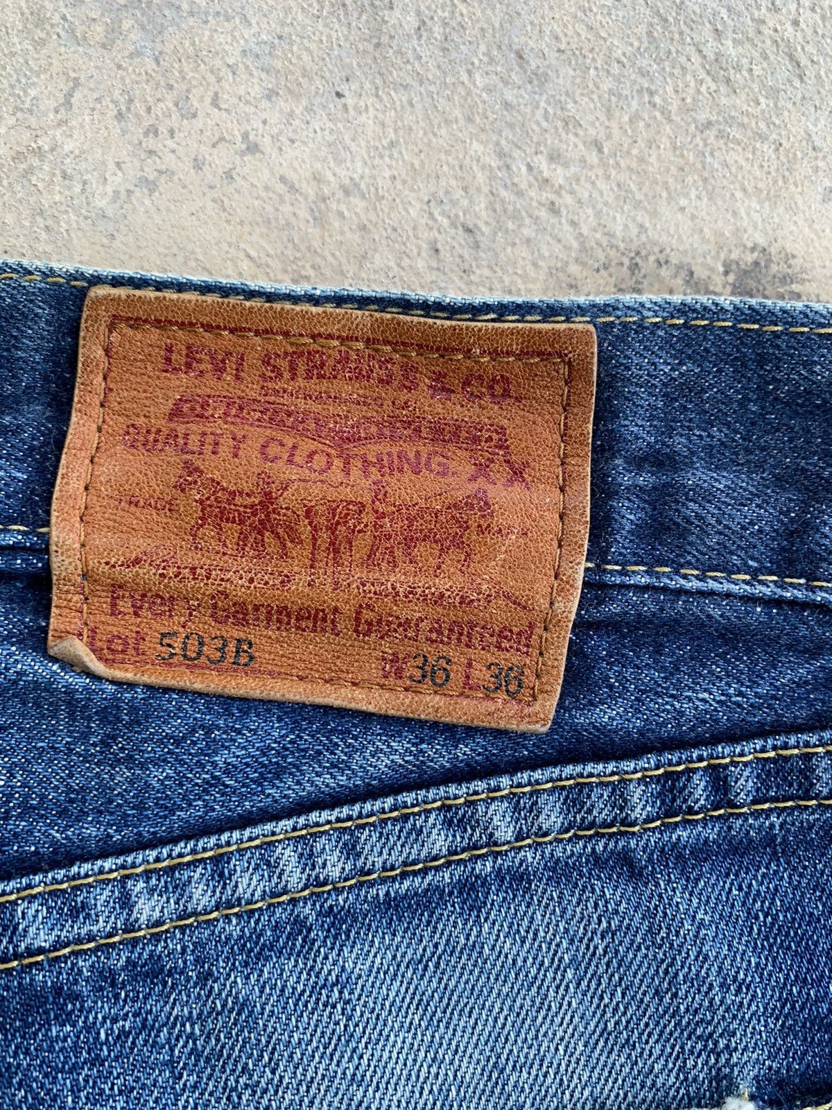Levi's × Vintage Vintage Levis Big E 503B Selvedge Distressed Denim Size US 34 / EU 50 - 7 Thumbnail