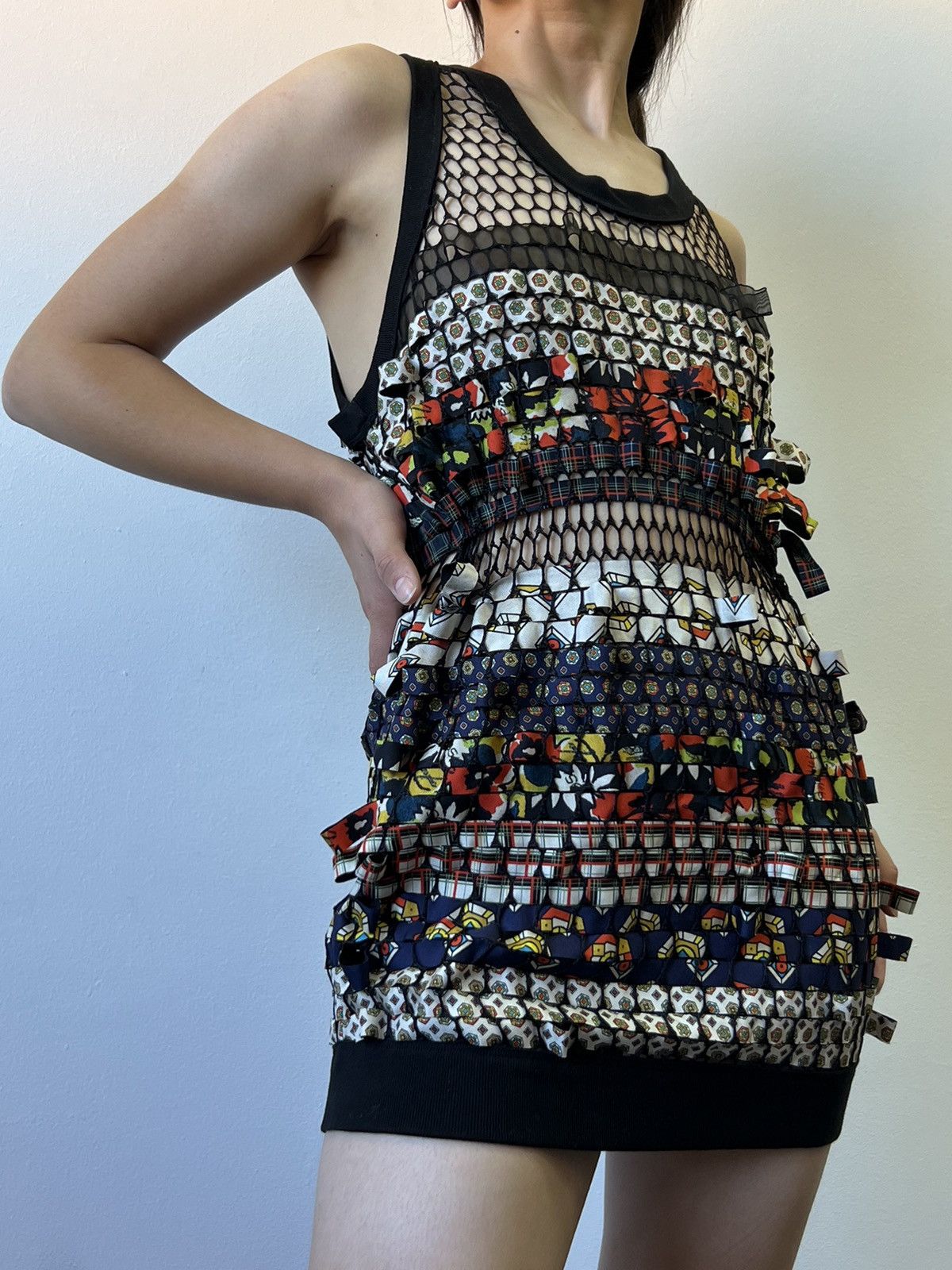 Jean Paul Gaultier Jean Paul Gaultier mesh geometric psychedelic print dress Size M / US 6-8 / IT 42-44 - 2 Thumbnail