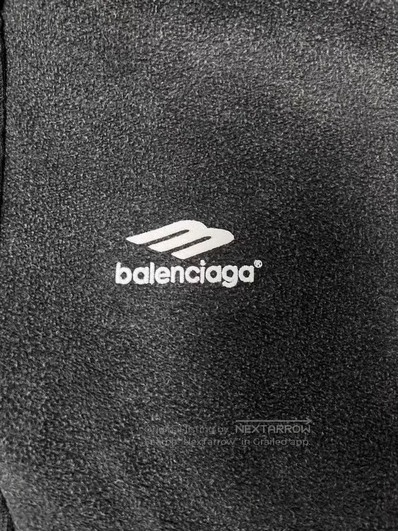 Balenciaga Hooded Zip-Up Logo Printed Drop Shoulder Long S