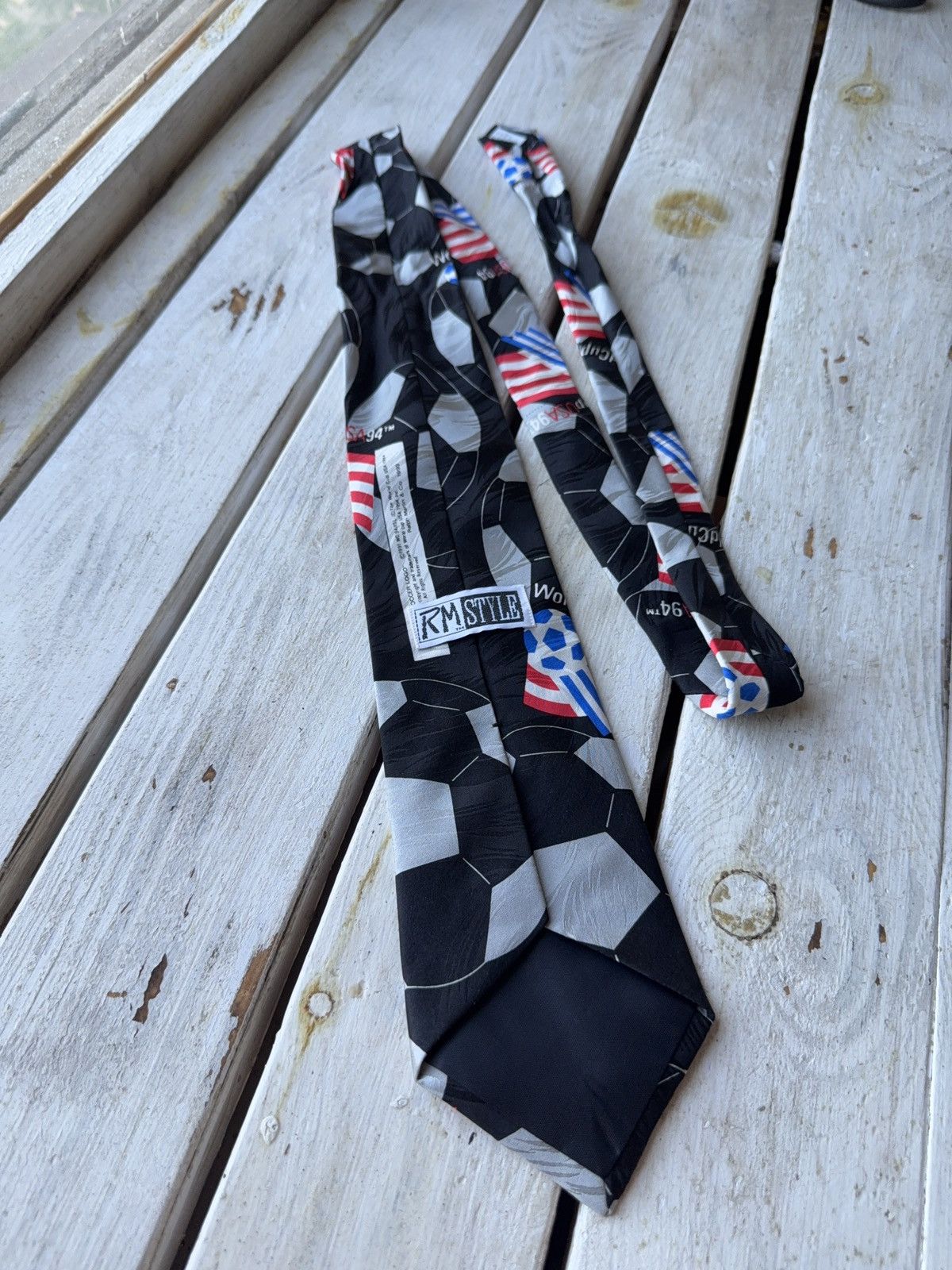 UEFA × Vintage Vintage USA 94 World Cup Soccer Tie RM Style Football Size ONE SIZE - 4 Thumbnail