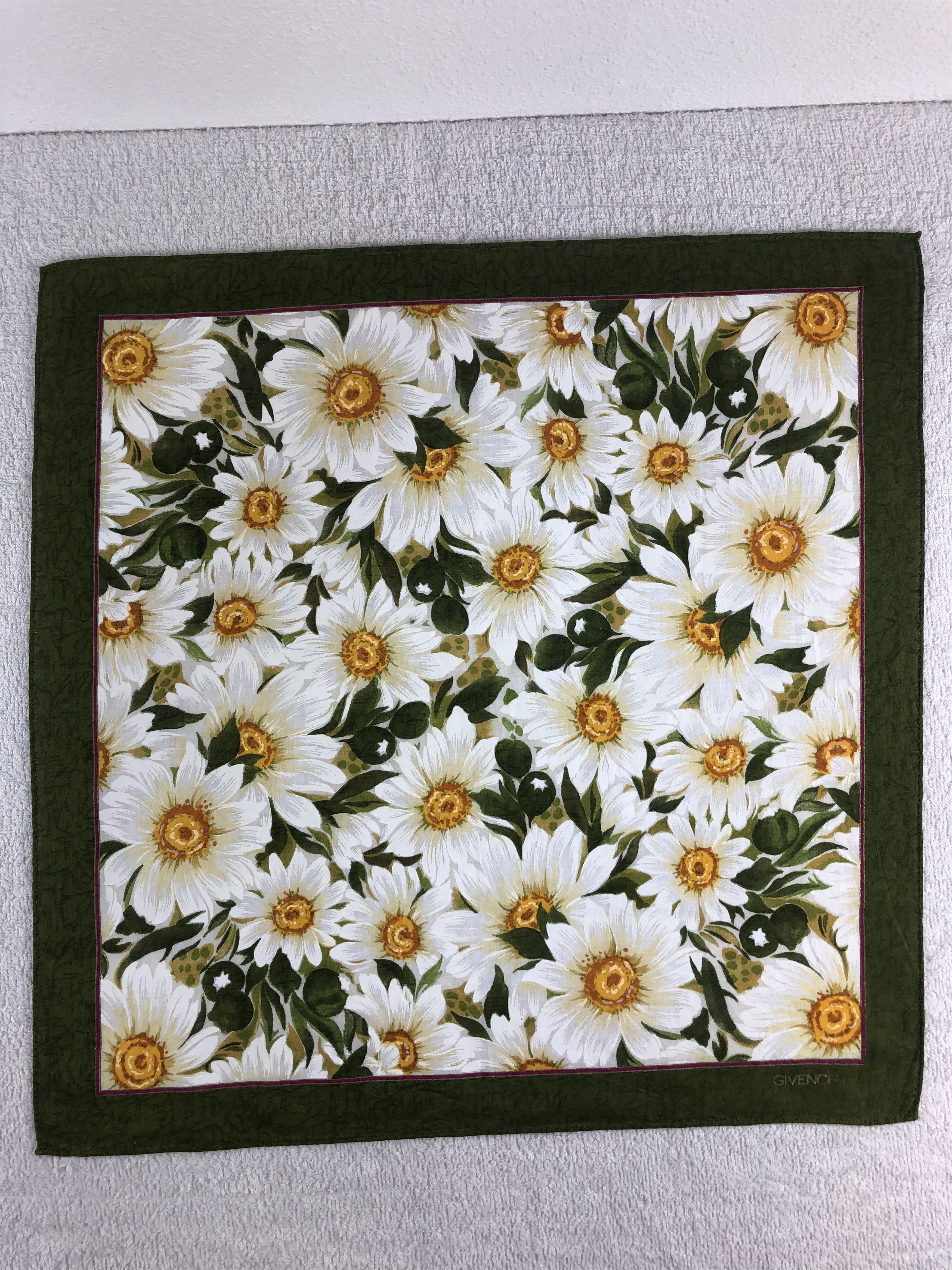 Vintage Givenchy Floral Handkerchief / Bandana / Neckerchief C283 Size ONE SIZE - 3 Thumbnail