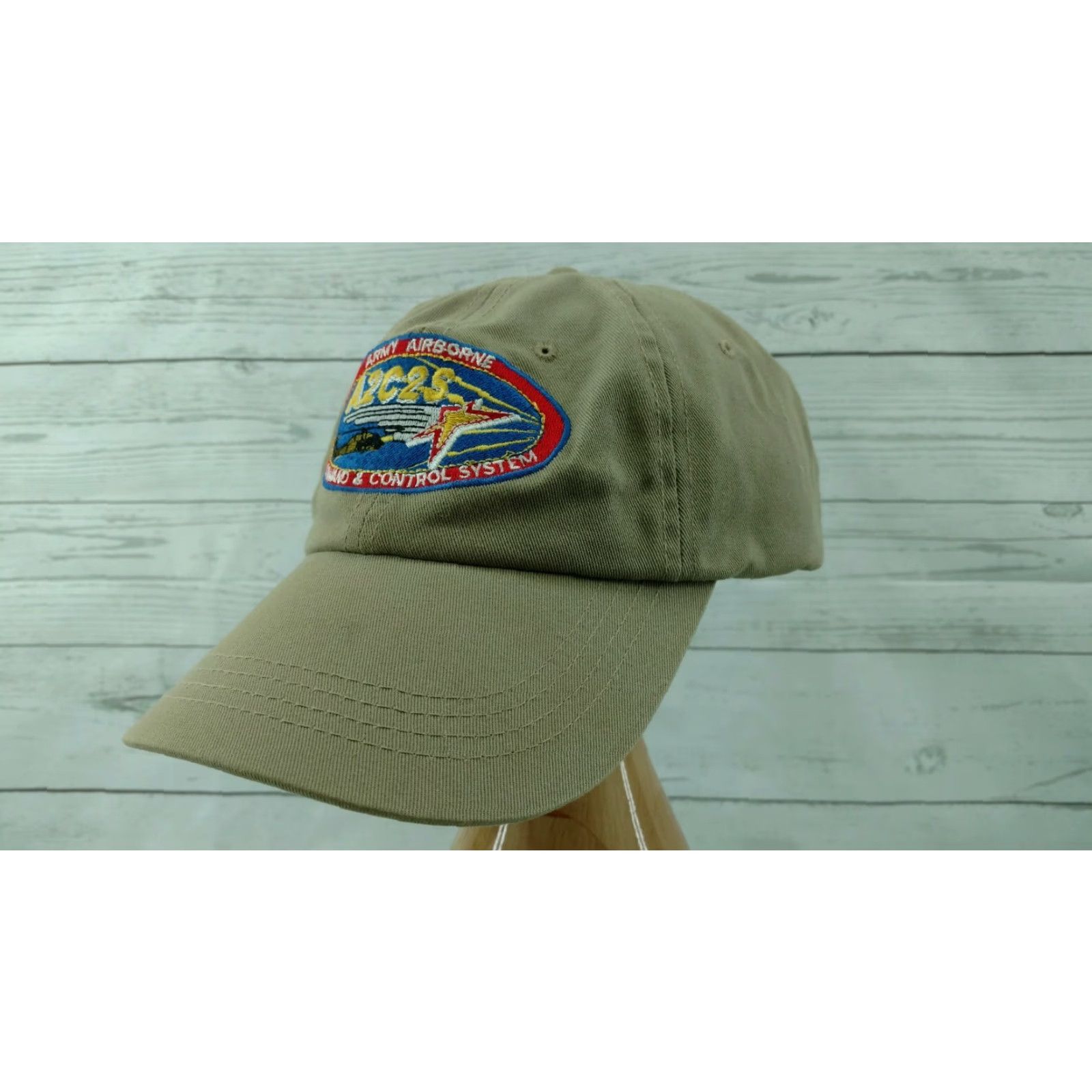 Commando A2C2S U.S. Army Airborne Command & Control System Tan Khaki Hat Hat Adjustable Tan Khaki Mens Size ONE SIZE - 4 Thumbnail