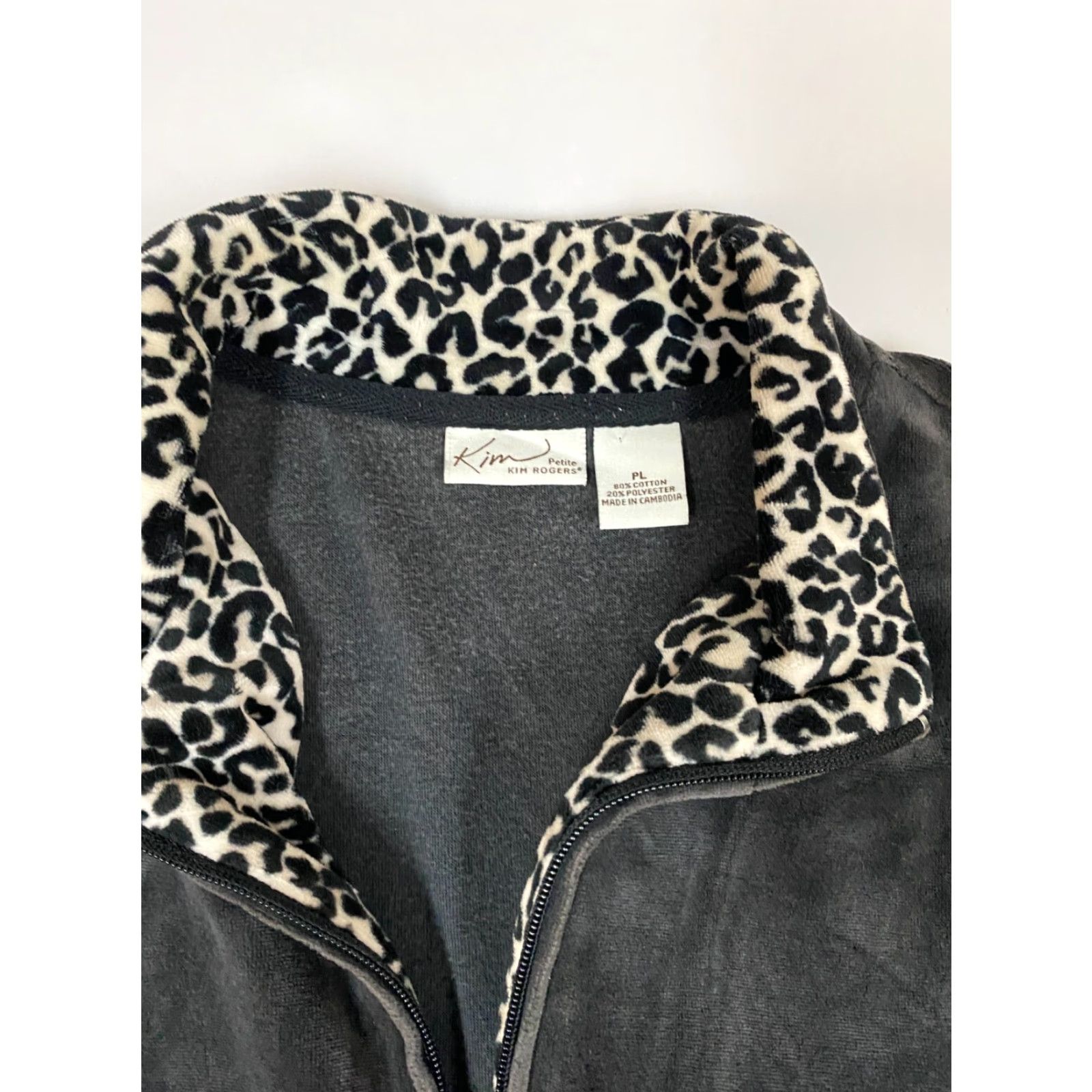 Vintage Kim Rogers Womens Sweater PL black full zip petites Size L / US 10 / IT 46 - 4 Thumbnail