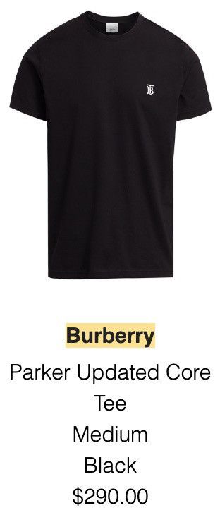 Burberry Burberry Parker Updated Core TEE Size US M / EU 48-50 / 2 - 4 Thumbnail