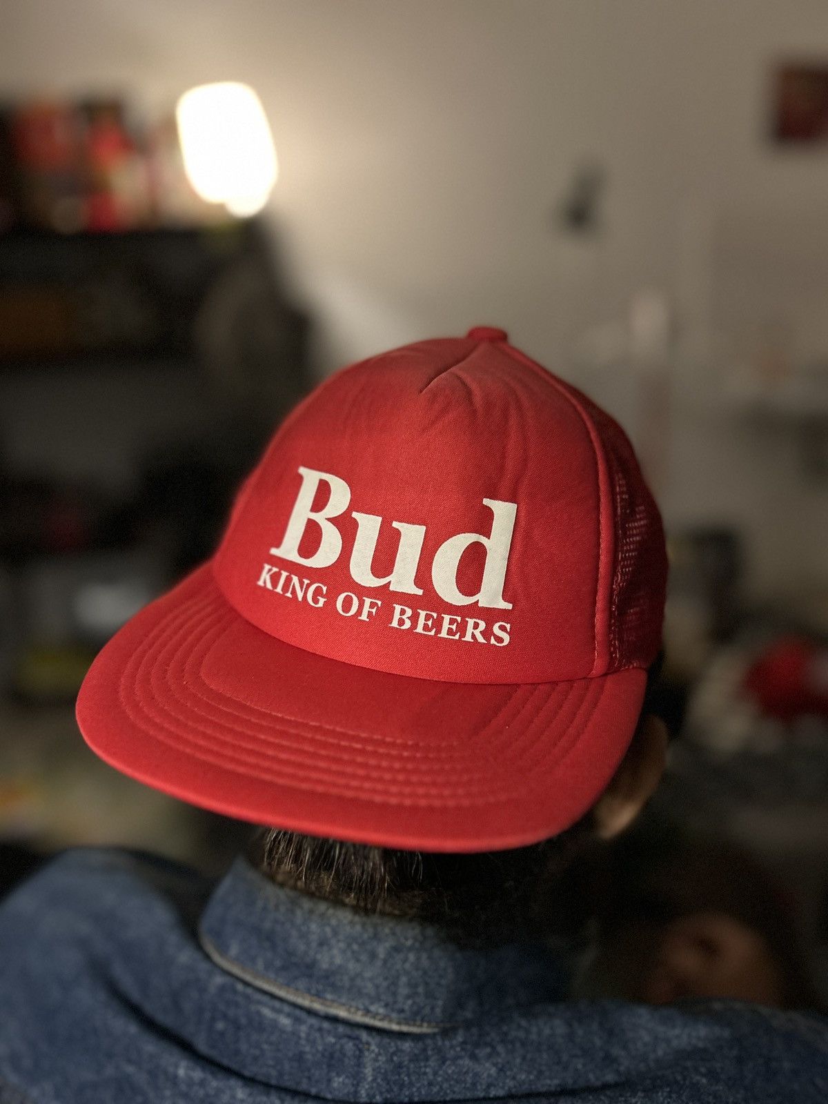 Budweiser × Vintage 1990s Budweiser Press-on Cap Size ONE SIZE - 1 Thumbnail