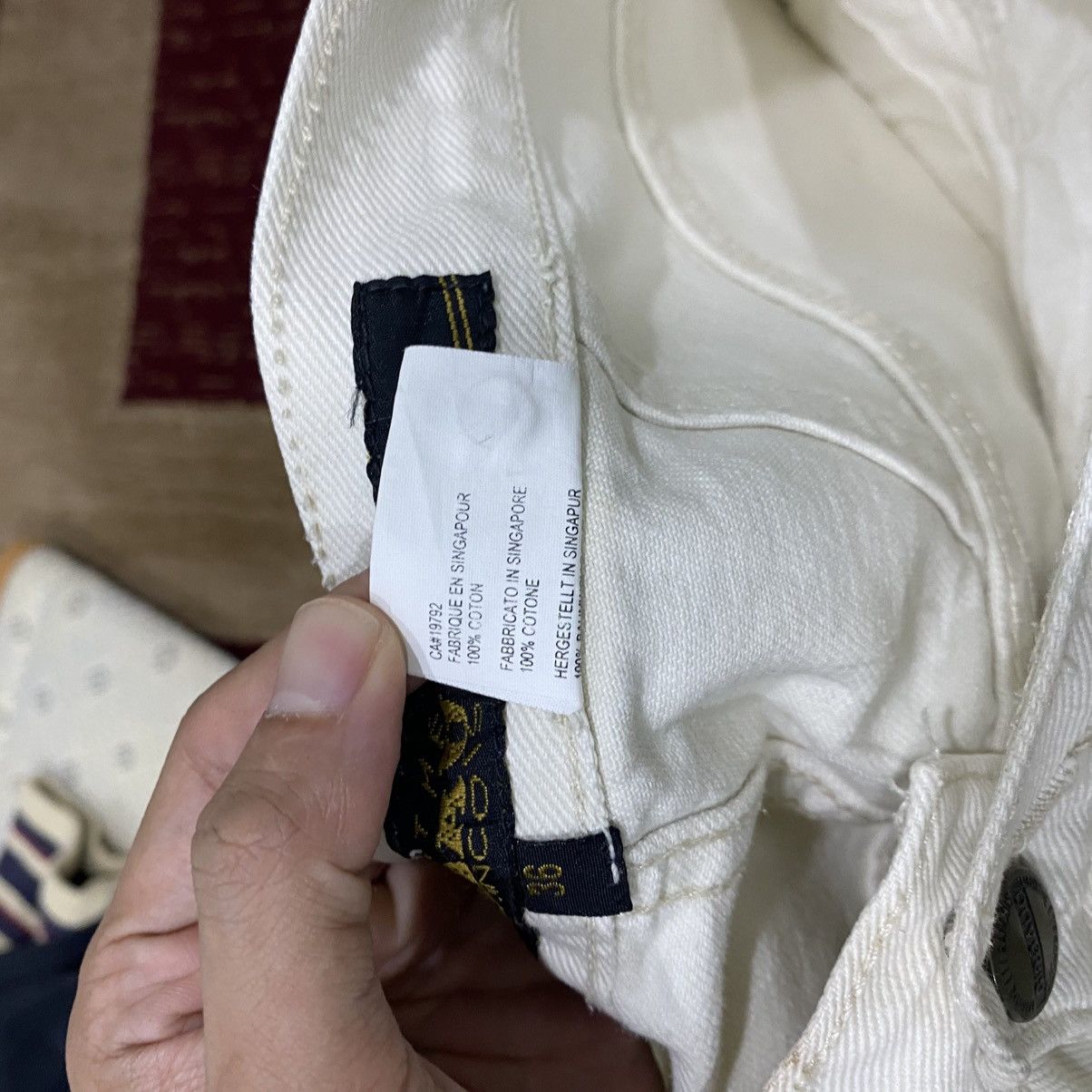 Marithe + Francois Girbaud Vintage Marithé François Girbaud White Wide Leg Baggy Jeans Size US 32 / EU 48 - 17 Thumbnail