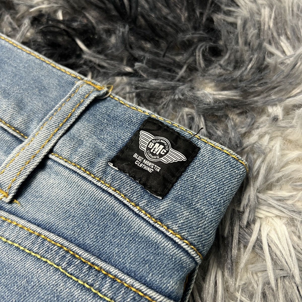 Other Blue Monster Clothing Denim Cargo Pants Size US 32 / EU 48 - 6 Thumbnail