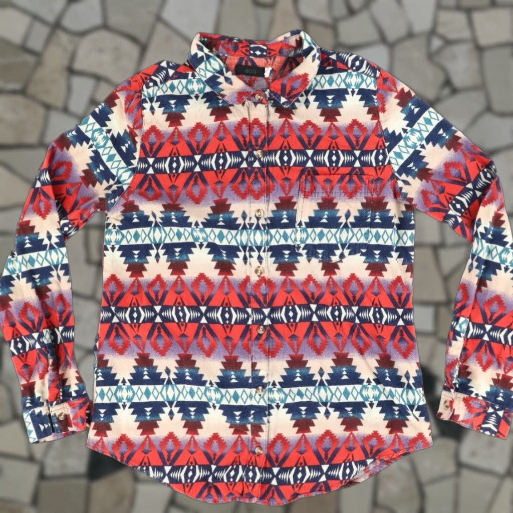 Bdg VINTAGE BDG Urban Outfitters Flannel Beacon Aztec Solid Shirt Red Women's L Size L / US 10 / IT 46 - 1 Thumbnail