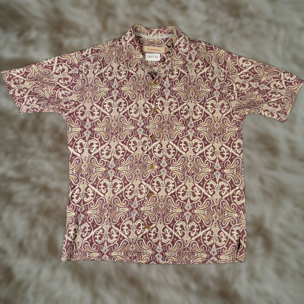 Tommy Bahama Tommy Bahama Shirt Mens XL Purple Silk Hawaiian Button-Up Shirt Size US XL / EU 56 / 4 - 1 Thumbnail