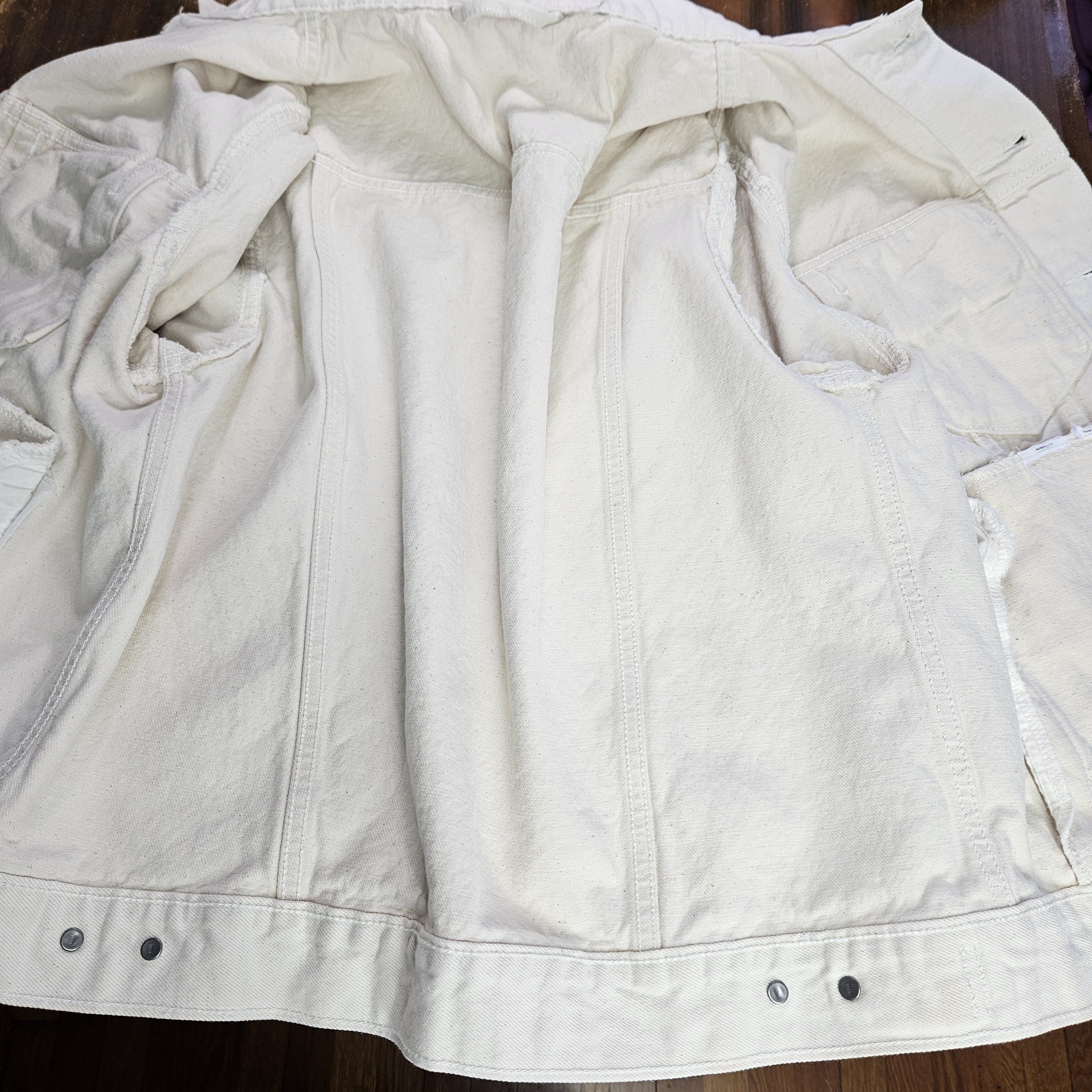 Levi's Levi's Men's L Denim Trucker Jacket Cream White 6 Pocket Size US L / EU 52-54 / 3 - 9 Thumbnail