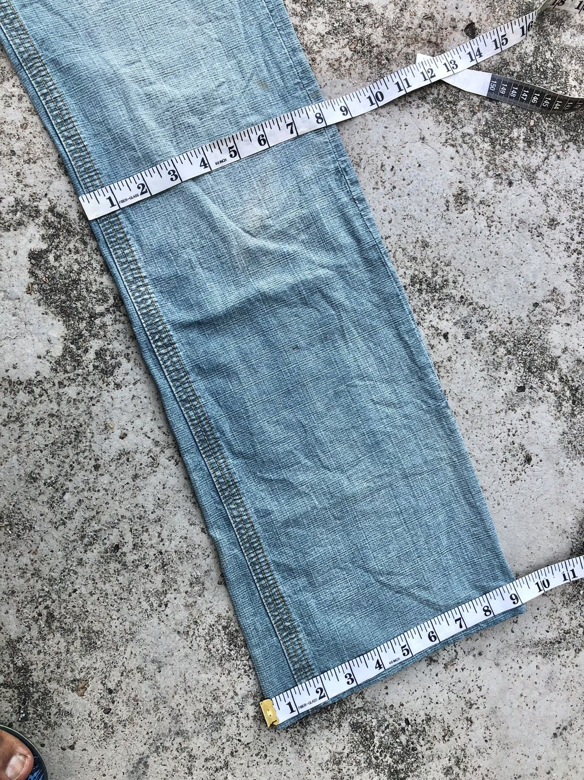 Vintage FLARED⚡️⚡️WASHED BLUE ZIPPER BACK NUMBER BUSHPANT Size US 30 / EU 46 - 9 Thumbnail
