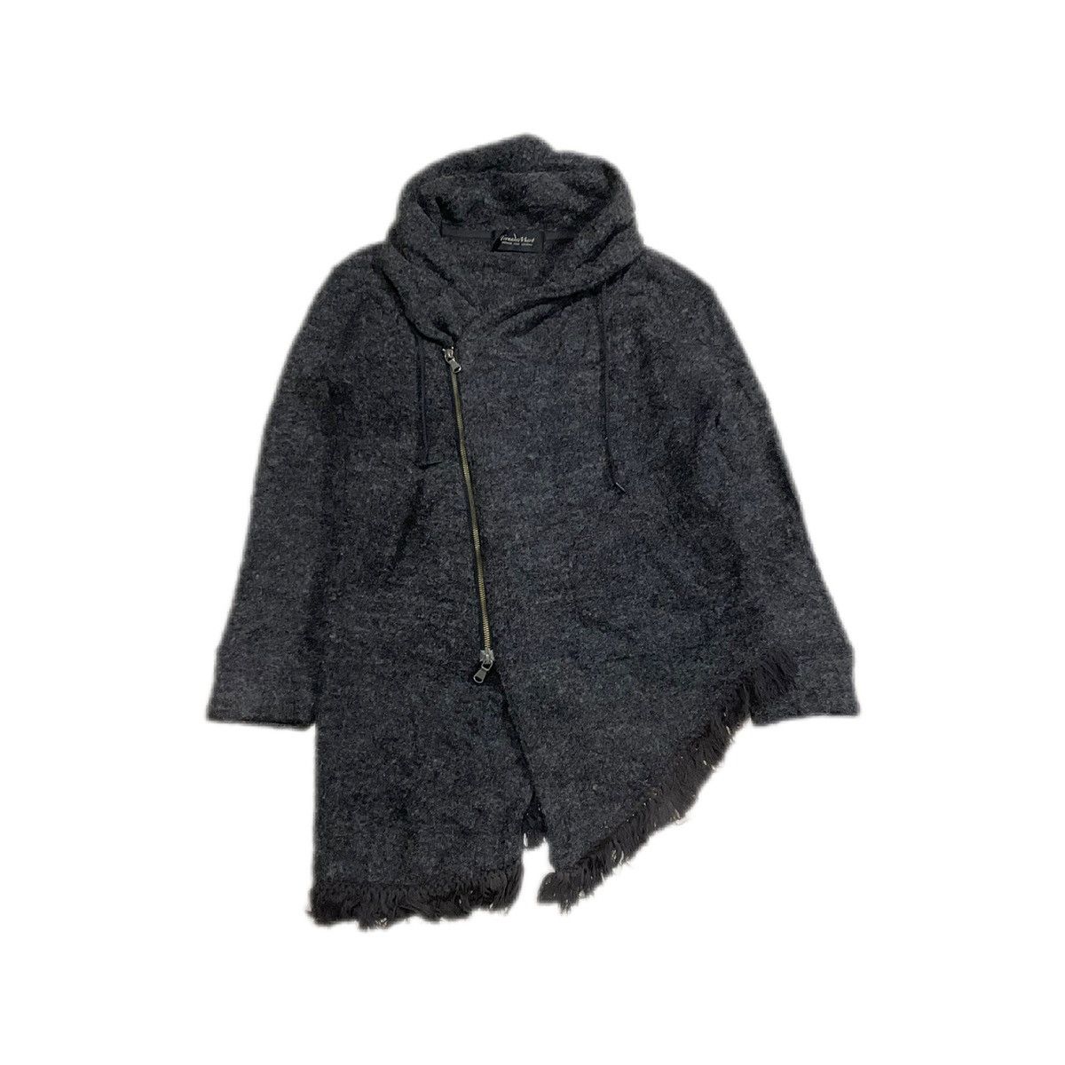 If Six Was Nine × Japanese Brand × Tornado Mart 🔥Sick Y2K Archived Tornado Mart Frayed Asymmetric Wool Coat Size US M / EU 48-50 / 2 - 5 Thumbnail