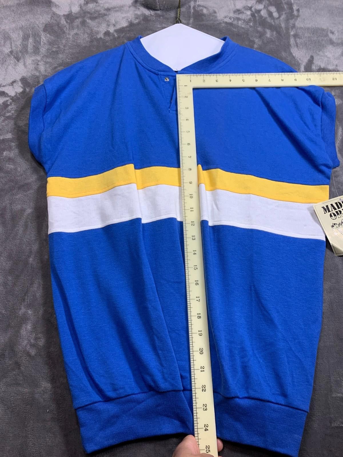 Designer VINTAGE MADE TO ORDER Men sleeveless Royal Blue Shirt (#115) Size US XL / EU 56 / 4 - 6 Thumbnail