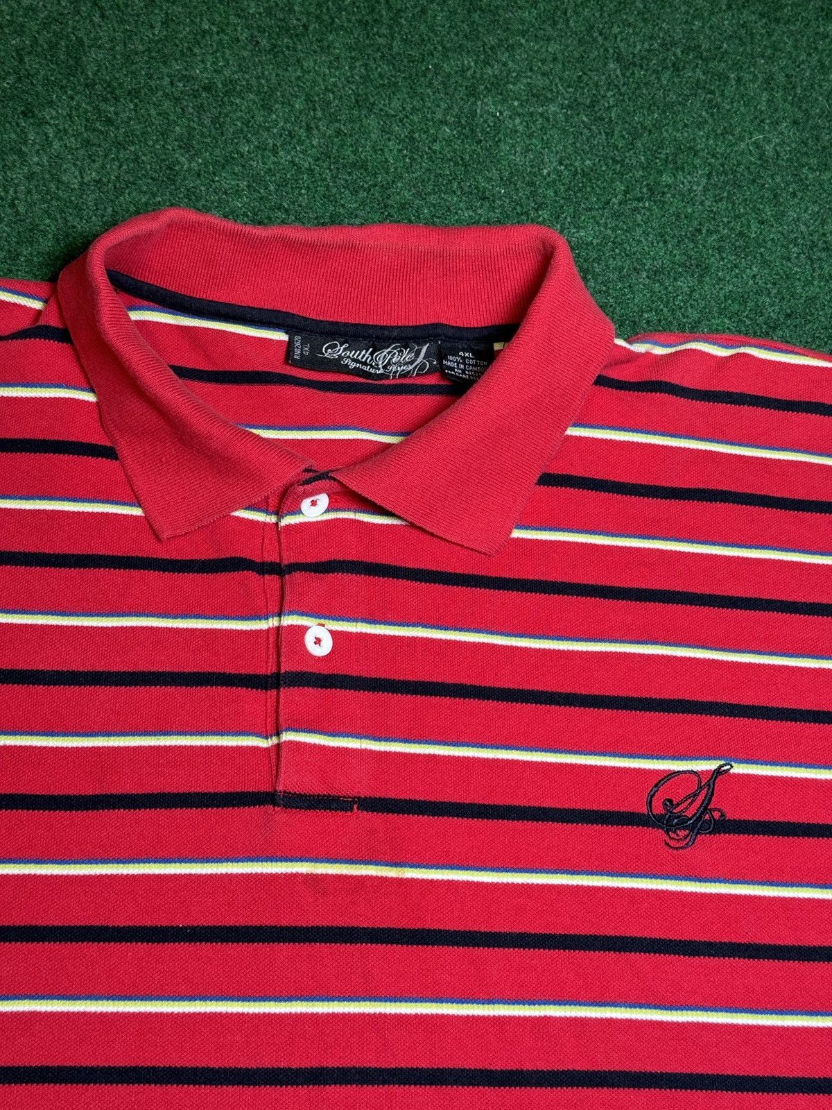 Southpole × Vintage Vintage Y2K Southpole Striped Red Mens 4XL Polo T Shirt Size US XXL / EU 58 / 5 - 2 Thumbnail