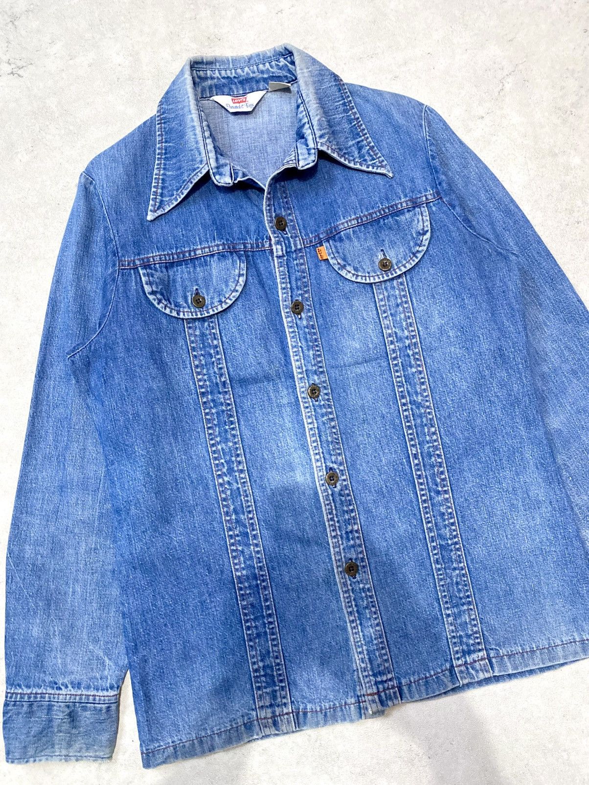 Levi's Vintage 70s Levis Panatela Orange Tab Denim Outershirt Size US M / EU 48-50 / 2 - 3 Thumbnail
