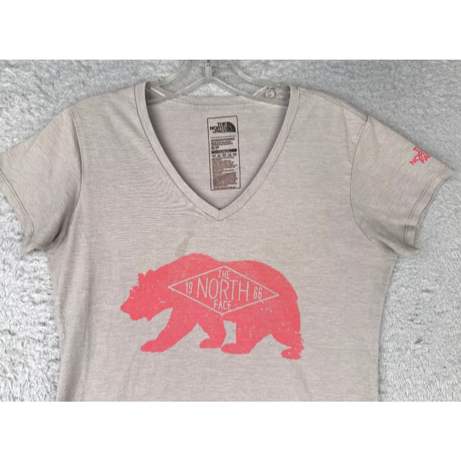 The North Face The North Face Shirt Women S Gray V-Neck Cotton Blend Bear Logo T-Shirt Casual All Seasons Womens Size S / US 4 / IT 40 - 4 Thumbnail