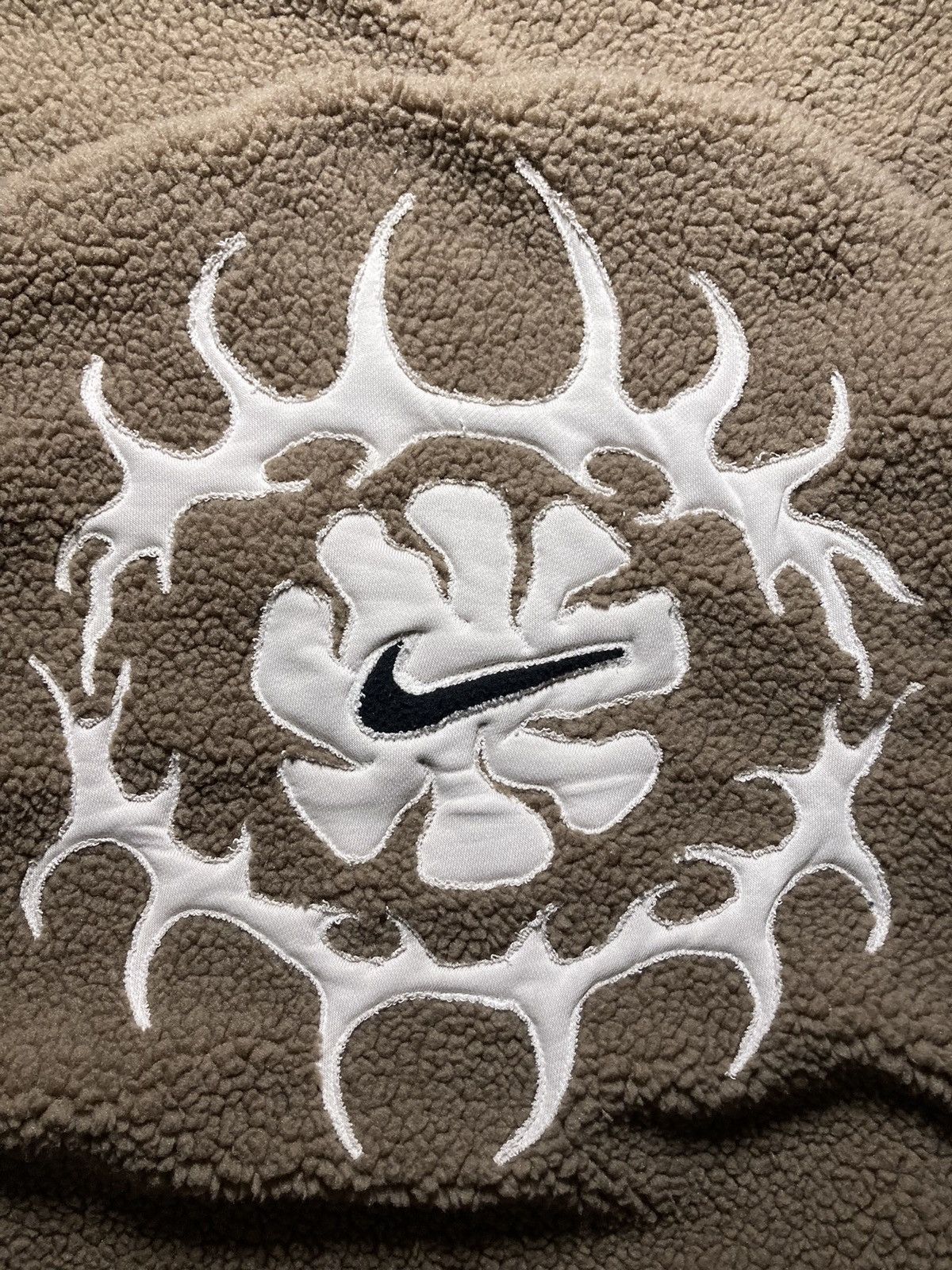 Nike × Vintage ⛩️Nike 1/3zip custom sherpa fleece vintage y2k biglogo brown Size US M / EU 48-50 / 2 - 3 Thumbnail