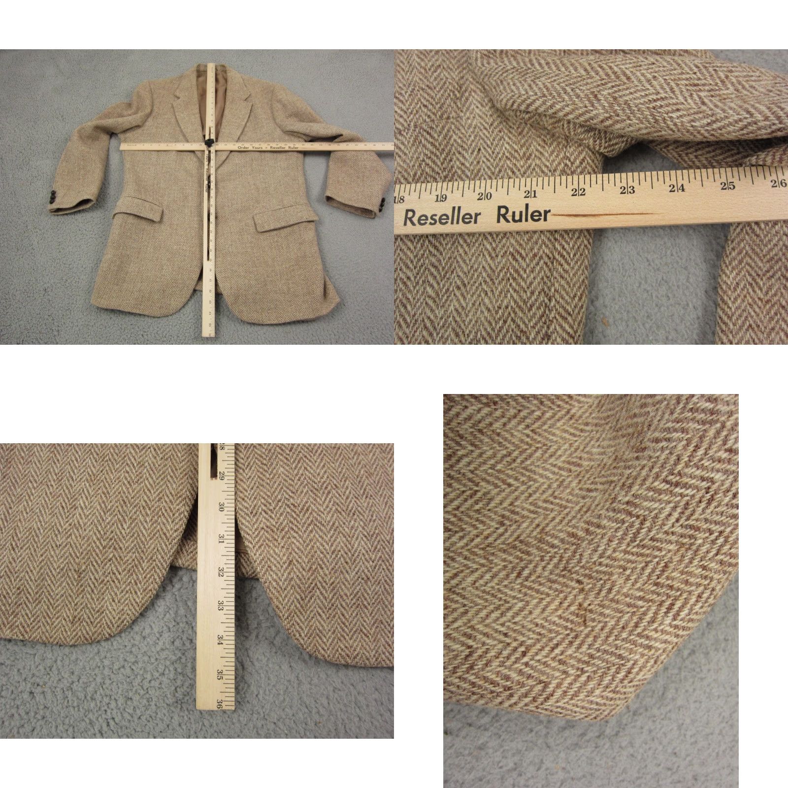 Harris Tweed VINTAGE Harris Tweed Blazer Jacket Mens 40-42 Brown 100% Wool Wool Tweed Herringbone Two-Button 80s 90s Sports Mens Brown Harris Tweed Jacket Size 40R - 8 Thumbnail