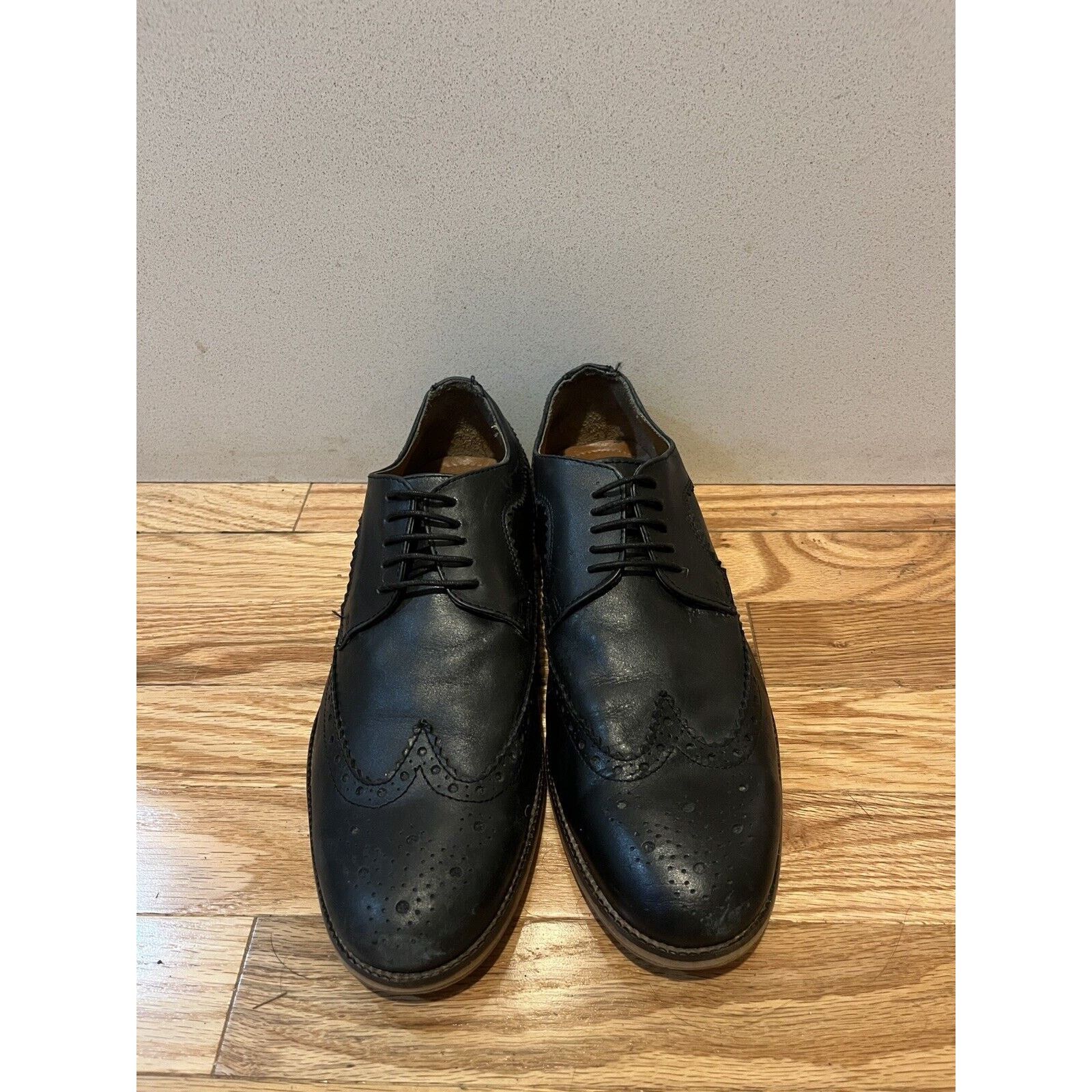Topman Men’s Real Leather Brogues Black Shoes US 10 Size US 10 / EU 43 - 2 Thumbnail