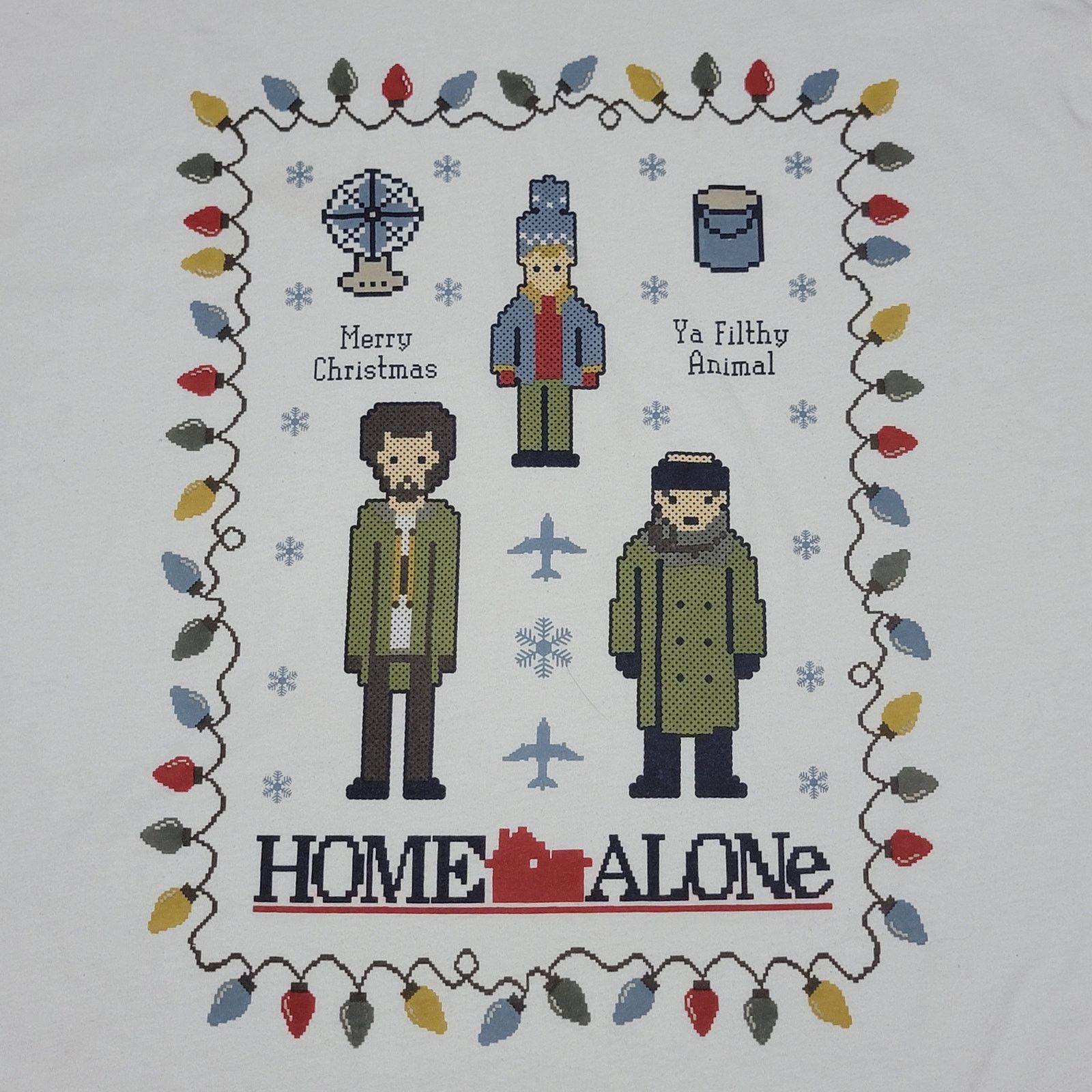 Other Home Alone Unisex Faux Cross Stitch Christmas Tee - Large Size US L / EU 52-54 / 3 - 2 Thumbnail