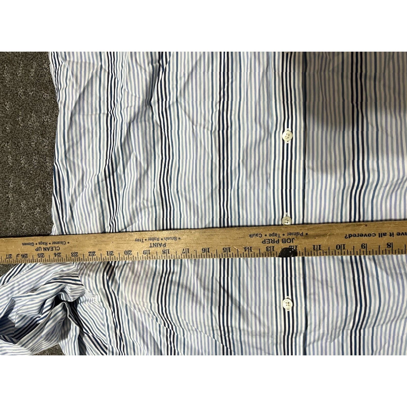 Express EXPRESS DESIGN STUDIO Dress Shirt XL Blue Striped Classic Button-Down 100% Cotton Men - Size XL - Regular Fit - Men's Shirt Size 46R - 4 Thumbnail
