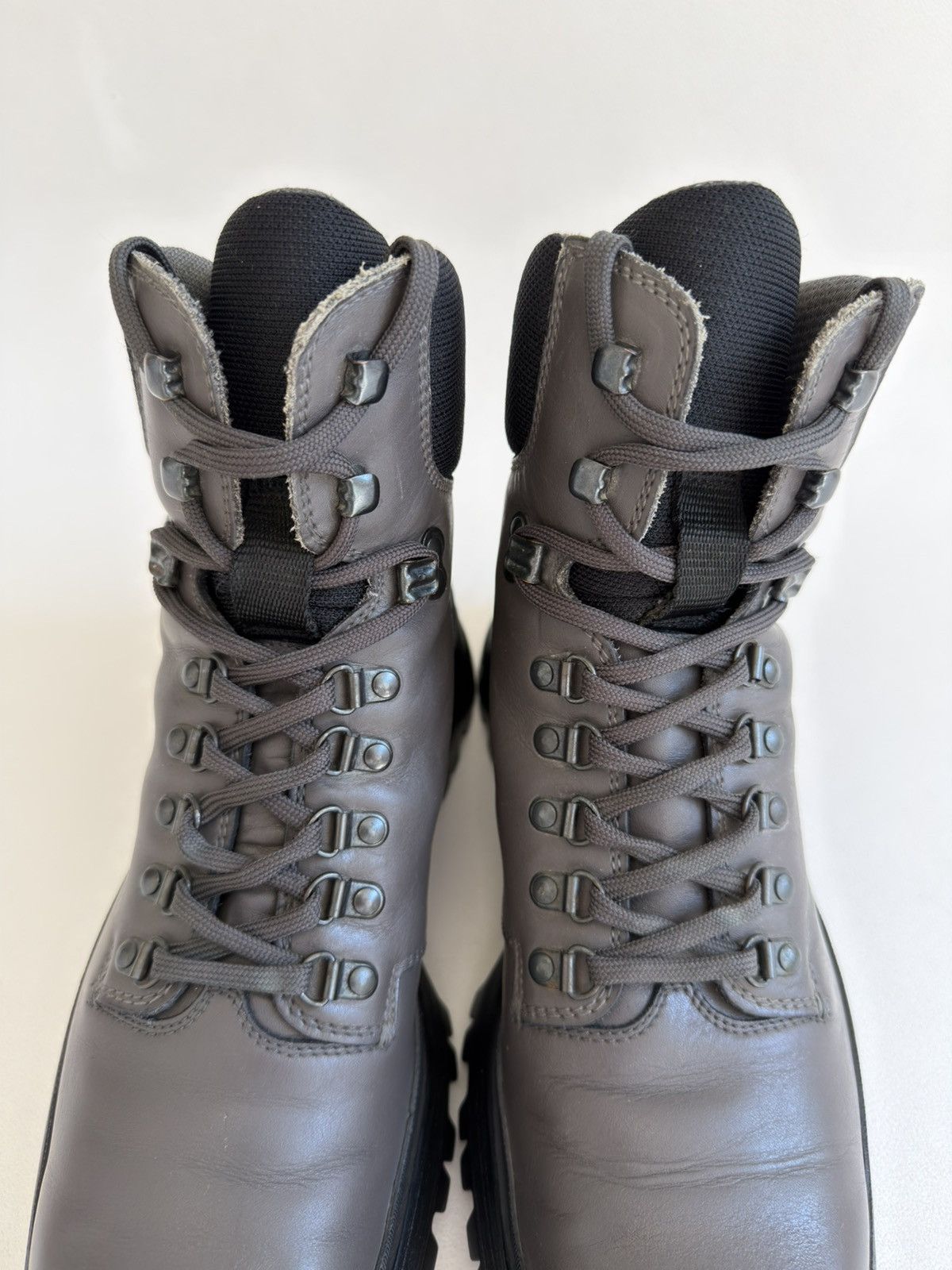 Prada Mid 2000s Gray Leather Combat Boots Size US 9 / EU 42 - 7 Thumbnail