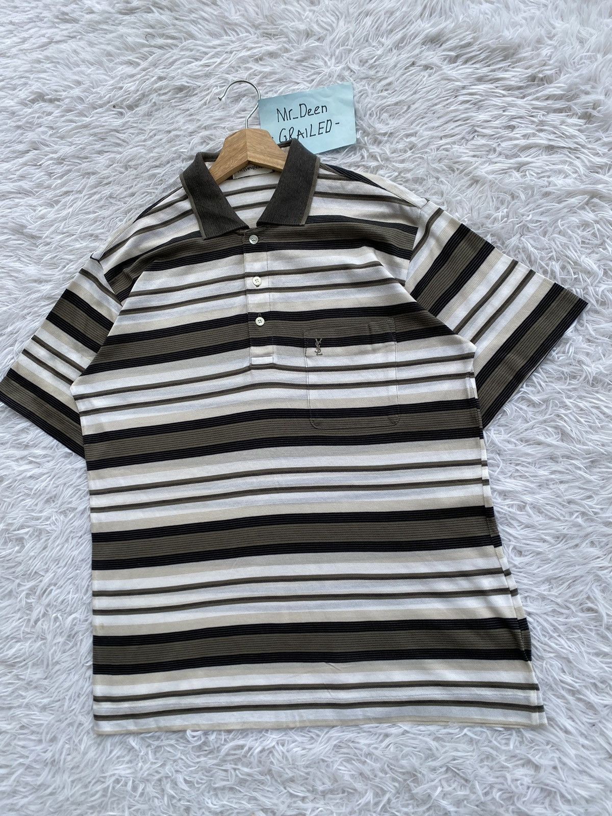Yves Saint Laurent Rare Vintage YSL Yves Saint Laurent Small Spellout Shirt Size US M / EU 48-50 / 2 - 3 Thumbnail