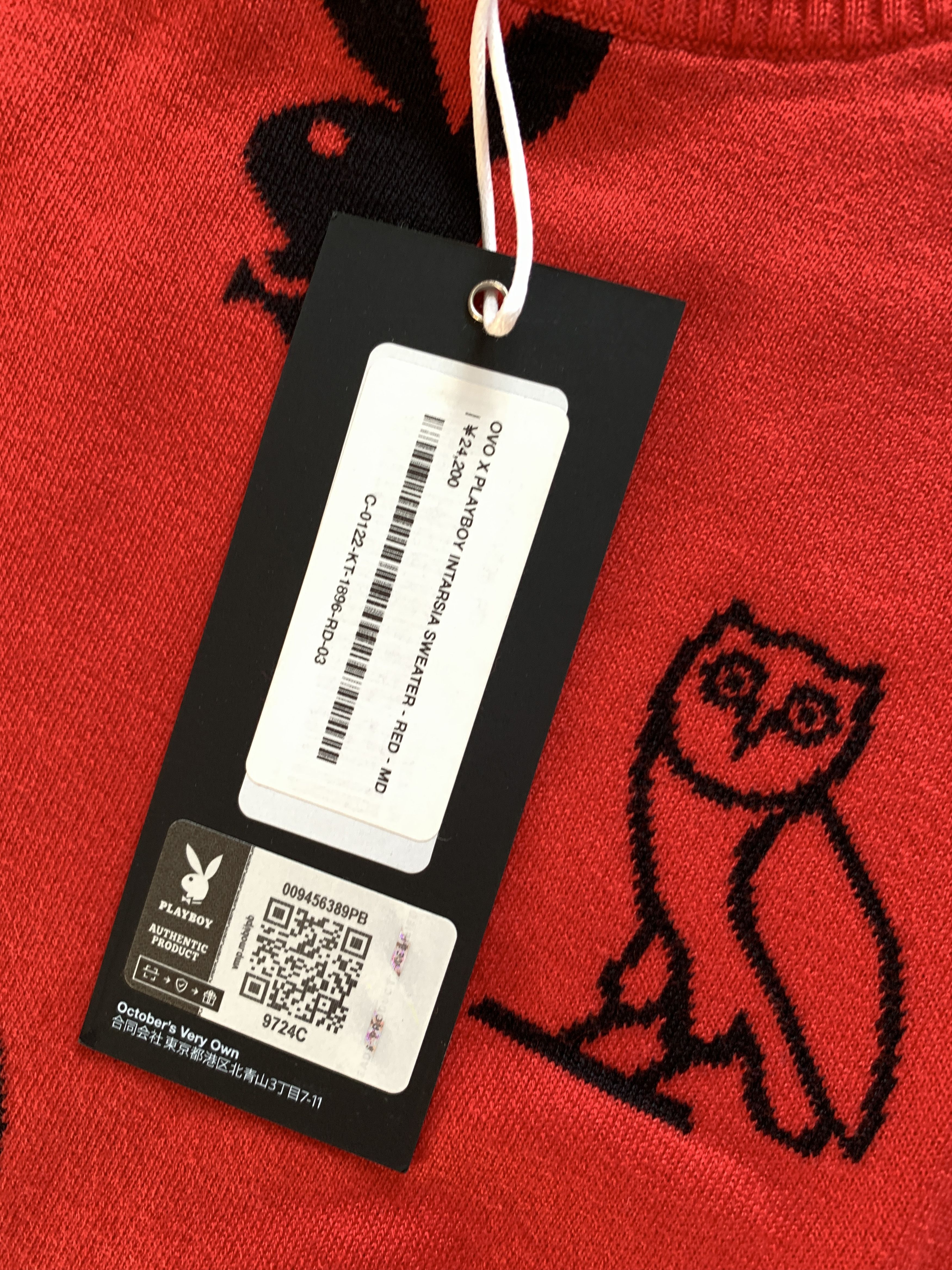 OVO X Playboy Intarsia Monogram Owl Sweater