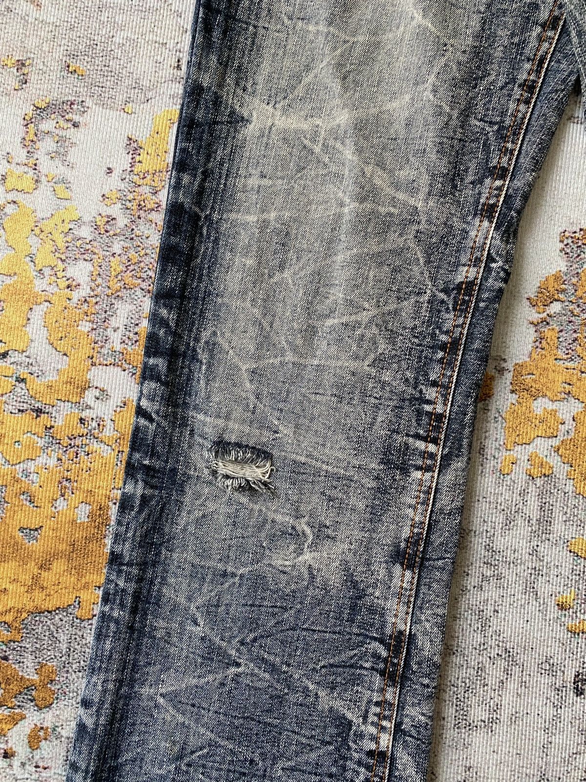 Japanese Brand Black Baccara Honey Comb Claws Mark Distressed Flare Denim Size US 30 / EU 46 - 8 Thumbnail
