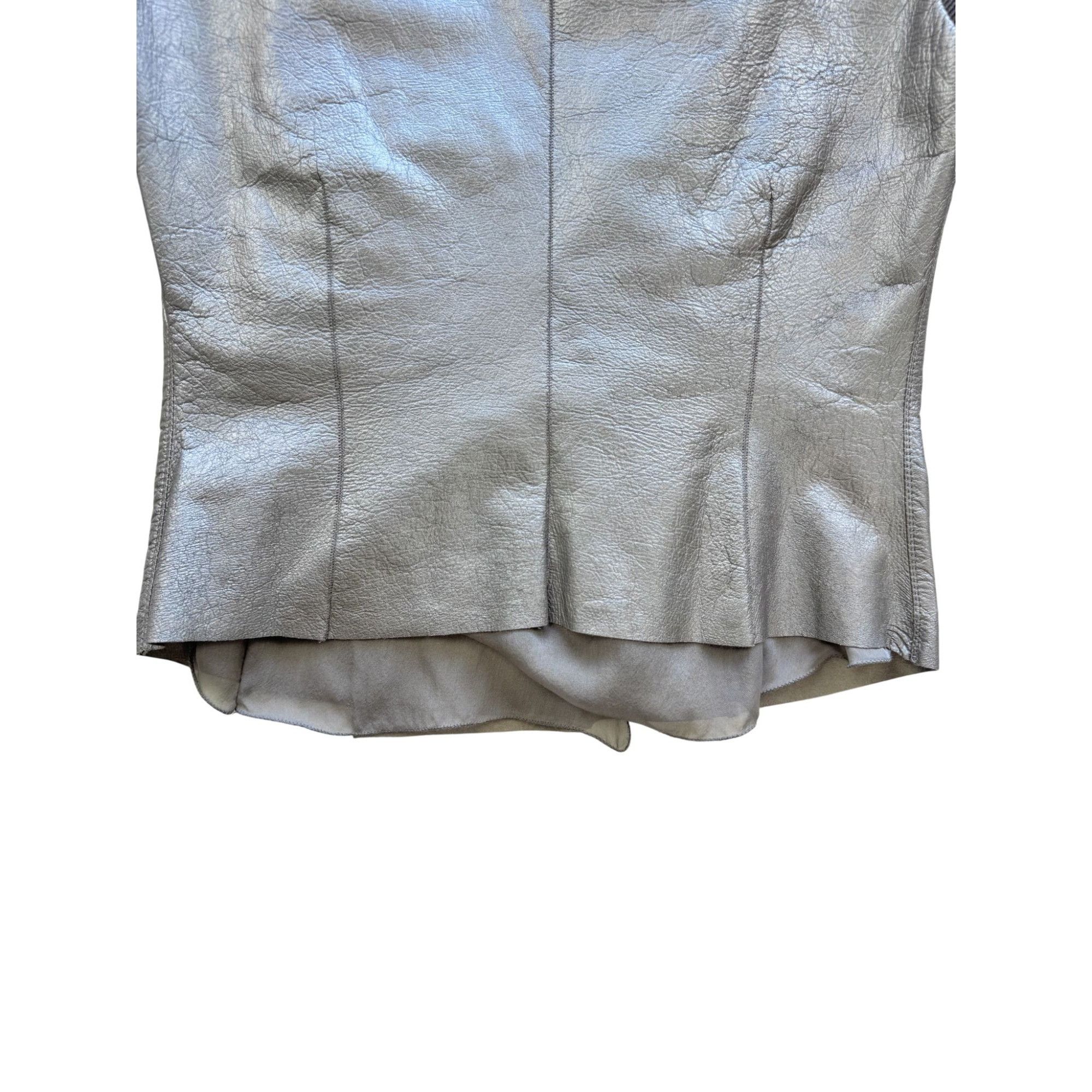 Rick Owens Rick Owens S/S18 'DIRT' Warm Silver Cowl Neck Biker Jacket Size XS / US 0-2 / IT 36-38 - 9 Thumbnail