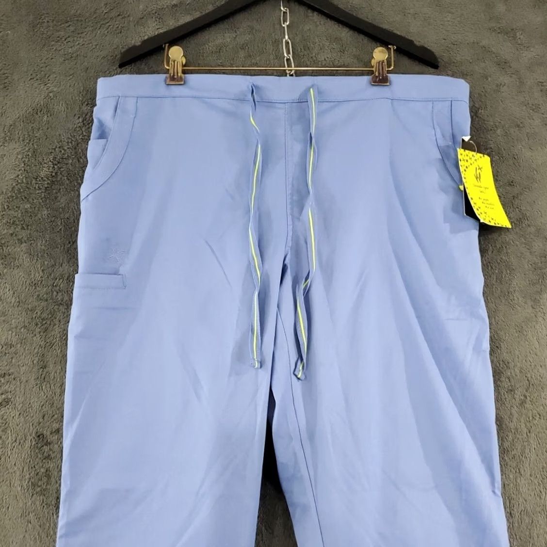 Vintage VIVI by Peaches Uniform Womens Blue Scrub Pant Drawstring Waist Style 5721 Sz XL Size 40" / US 18 - 2 Thumbnail