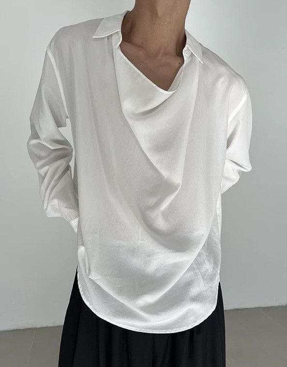 Japanese Brand × Vintage Cleanfit retro fashion wrap collar long sleeve shirt Size US M / EU 48-50 / 2 - 2 Thumbnail
