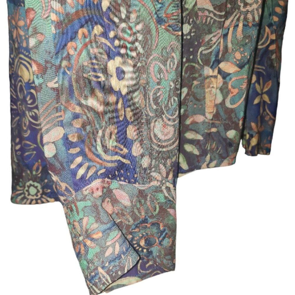 Designer CT906 Peruvian Connection Ladies Long Sleeve Floral Shirt L Size L / US 10 / IT 46 - 4 Thumbnail