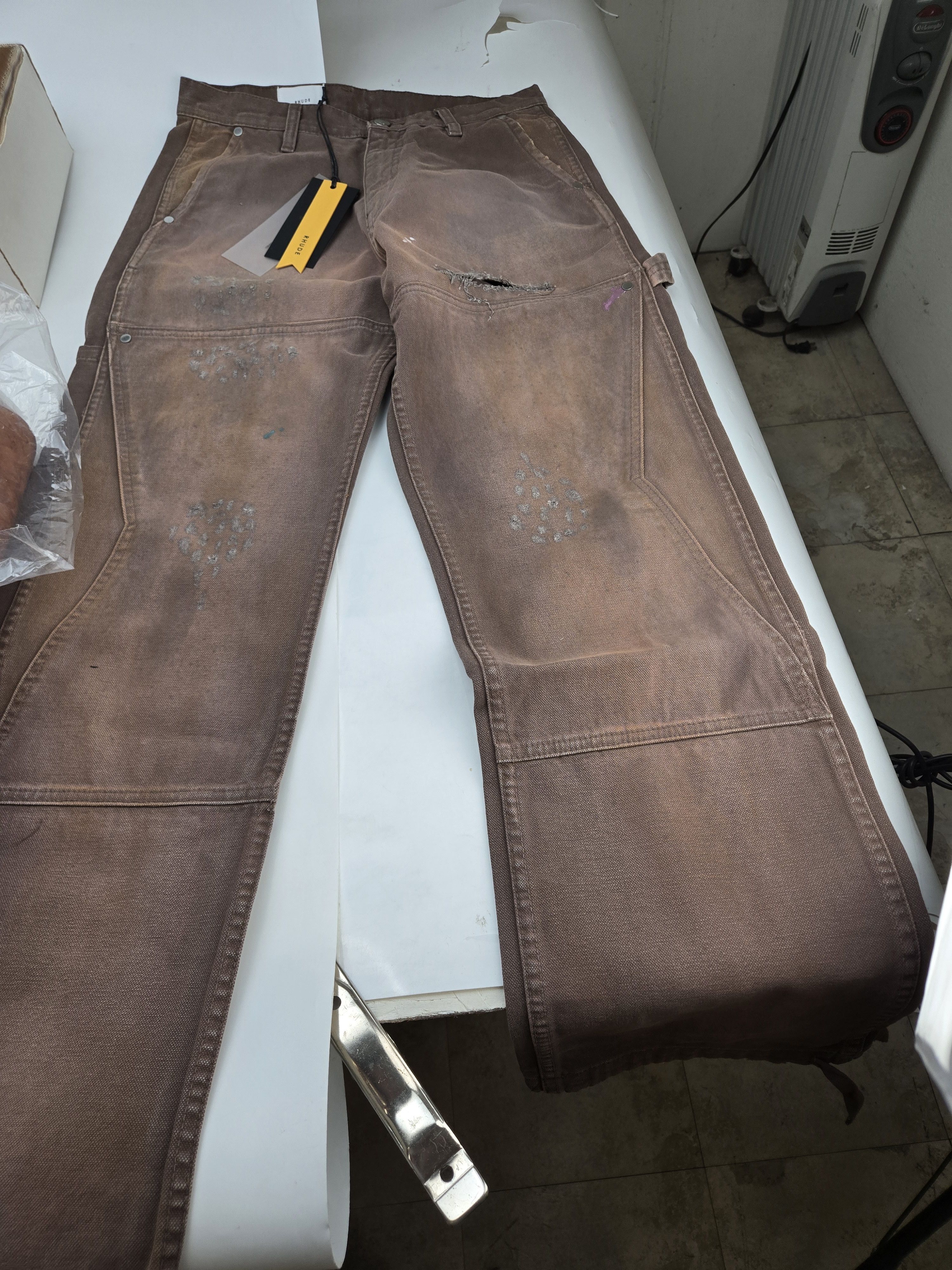 Rhude Rhude Reza Double Knee Pants "Espresso" Size US 32 / EU 48 - 1 Thumbnail