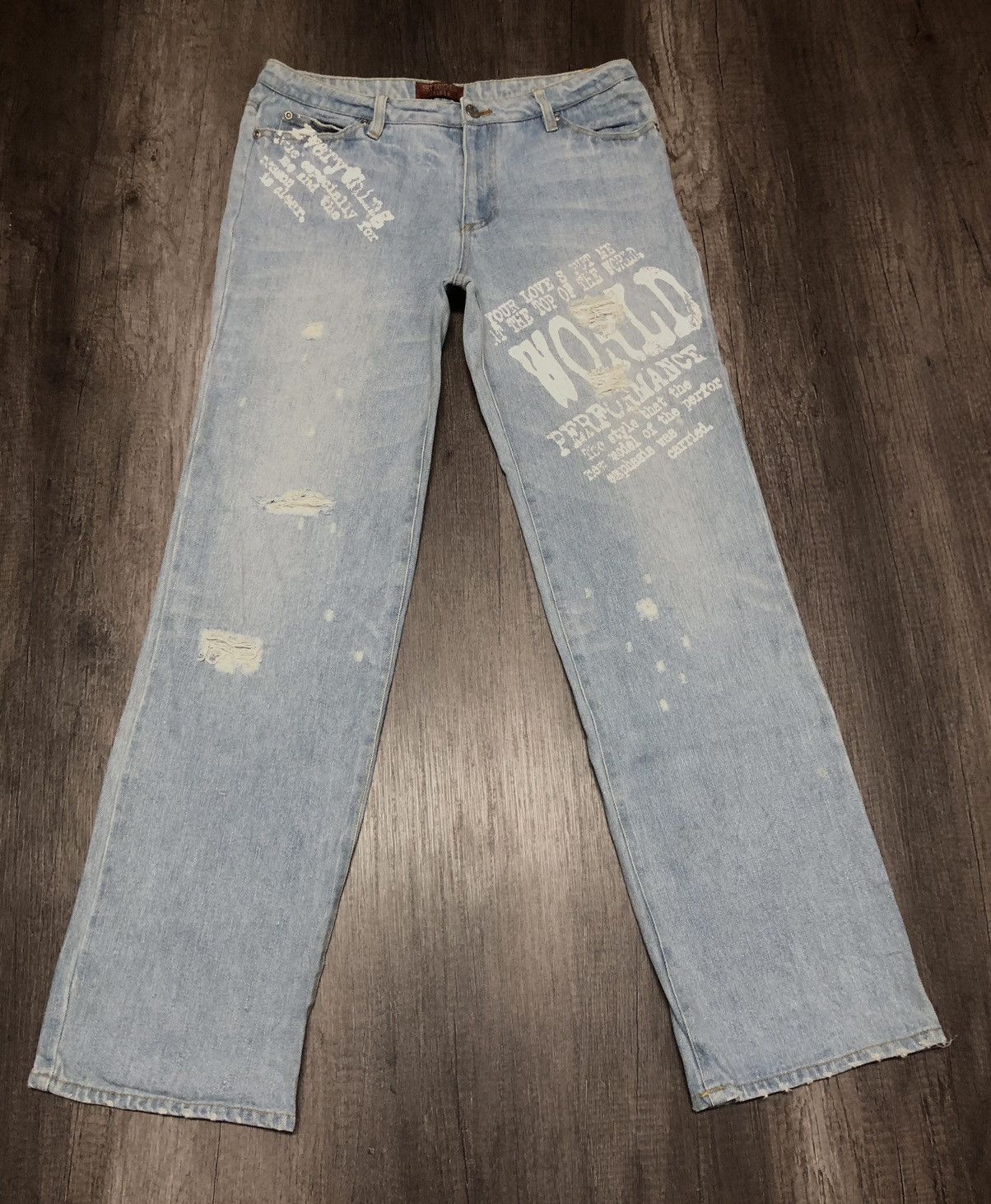 Japan Blue × Japanese Brand SKY BOMBER 391B08 Distressed Jeans Size US 32 / EU 48 - 3 Thumbnail