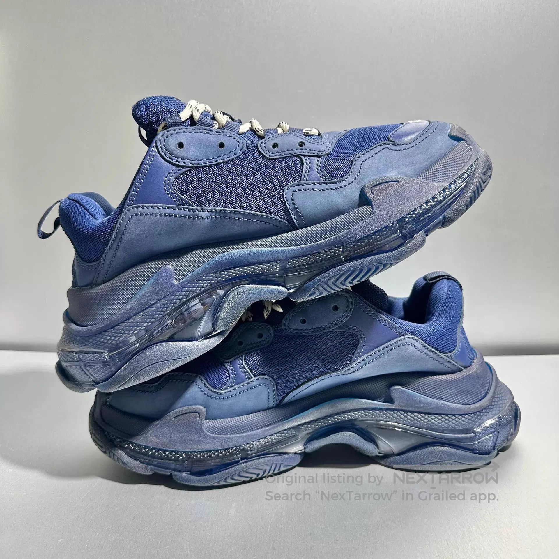 Balenciaga Blue Low-Top Sneakers Size 9. Size US 9 / EU 42 - 4 Thumbnail
