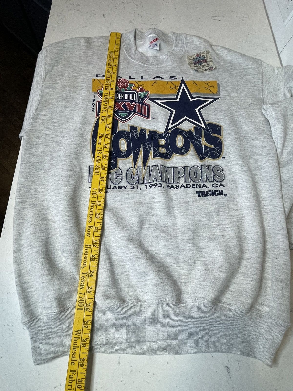 Jerzees Dallas Cowboys 1992 Super Bowl XXVII Sweater Deadstock NWT! Size US XL / EU 56 / 4 - 8 Thumbnail