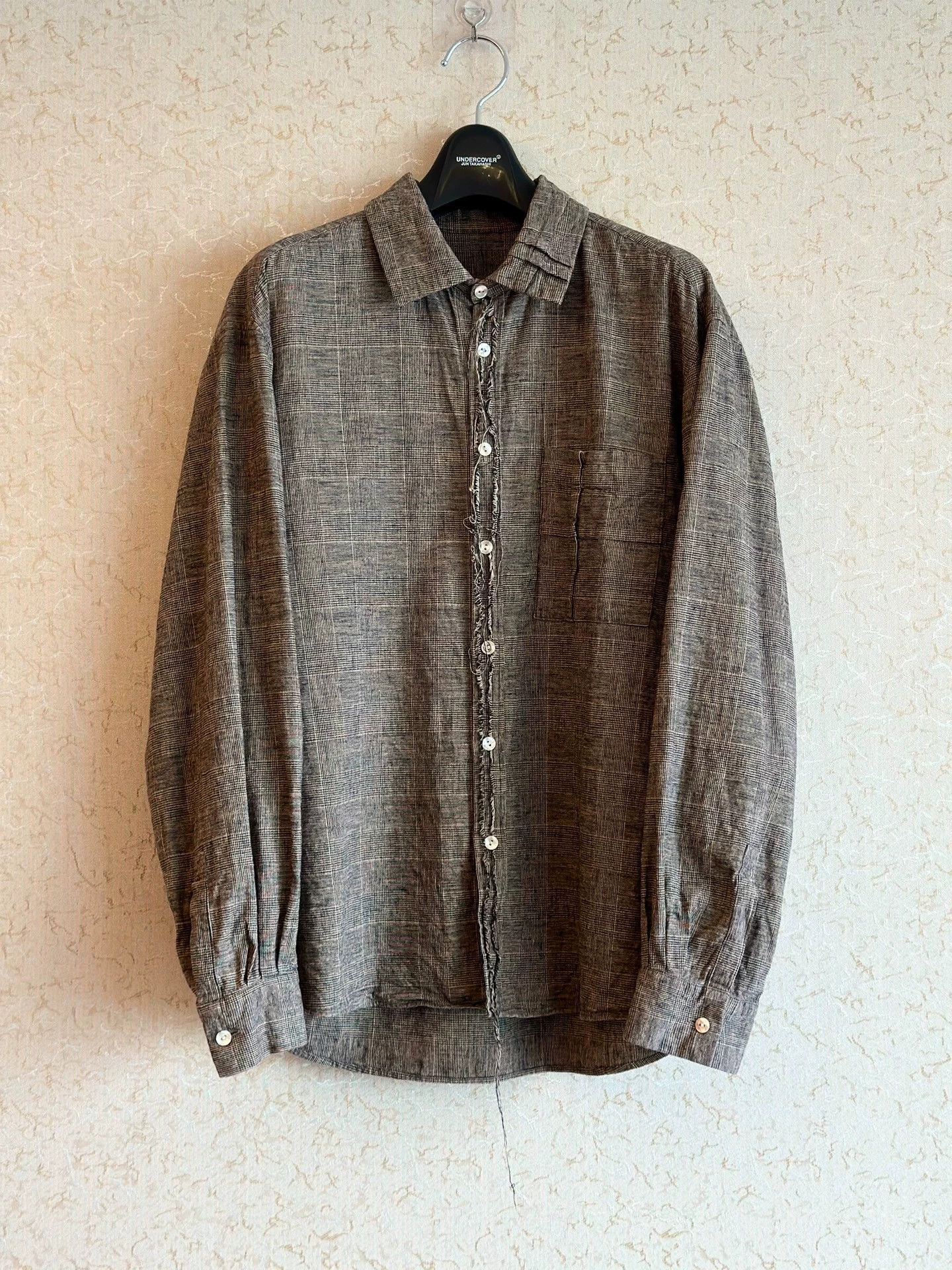 Other Yuta Matsuoka 00s Fine Check Cotton-Linen Shirt Size US M / EU 48-50 / 2 - 1 Thumbnail
