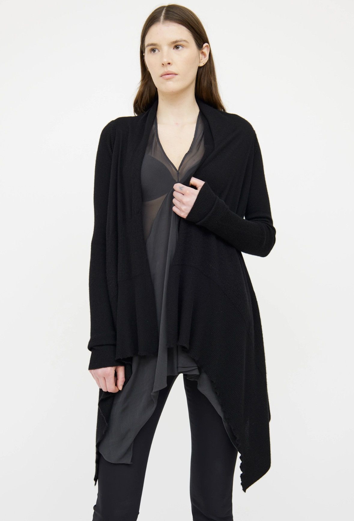 Rick Owens Rick Owens FW19 ‘LARRY’ Large Wrap Cardigan Size L / US 10 / IT 46 - 1 Thumbnail