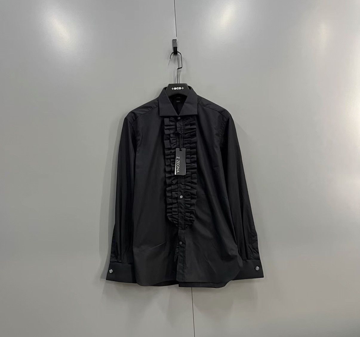 Z Zegna Zegna Black Paneled Shirt J41 Size US XXS / EU 40 - 1 Thumbnail