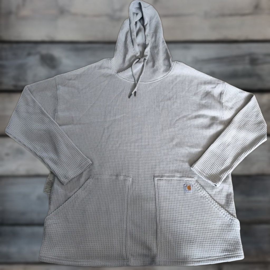 Carhartt Carhartt Waffle Knit Pocket Hoodie 1X Women’s Relaxed Heather Gray 16-18 EUC Size XL / US 12-14 / IT 48-50 - 1 Thumbnail